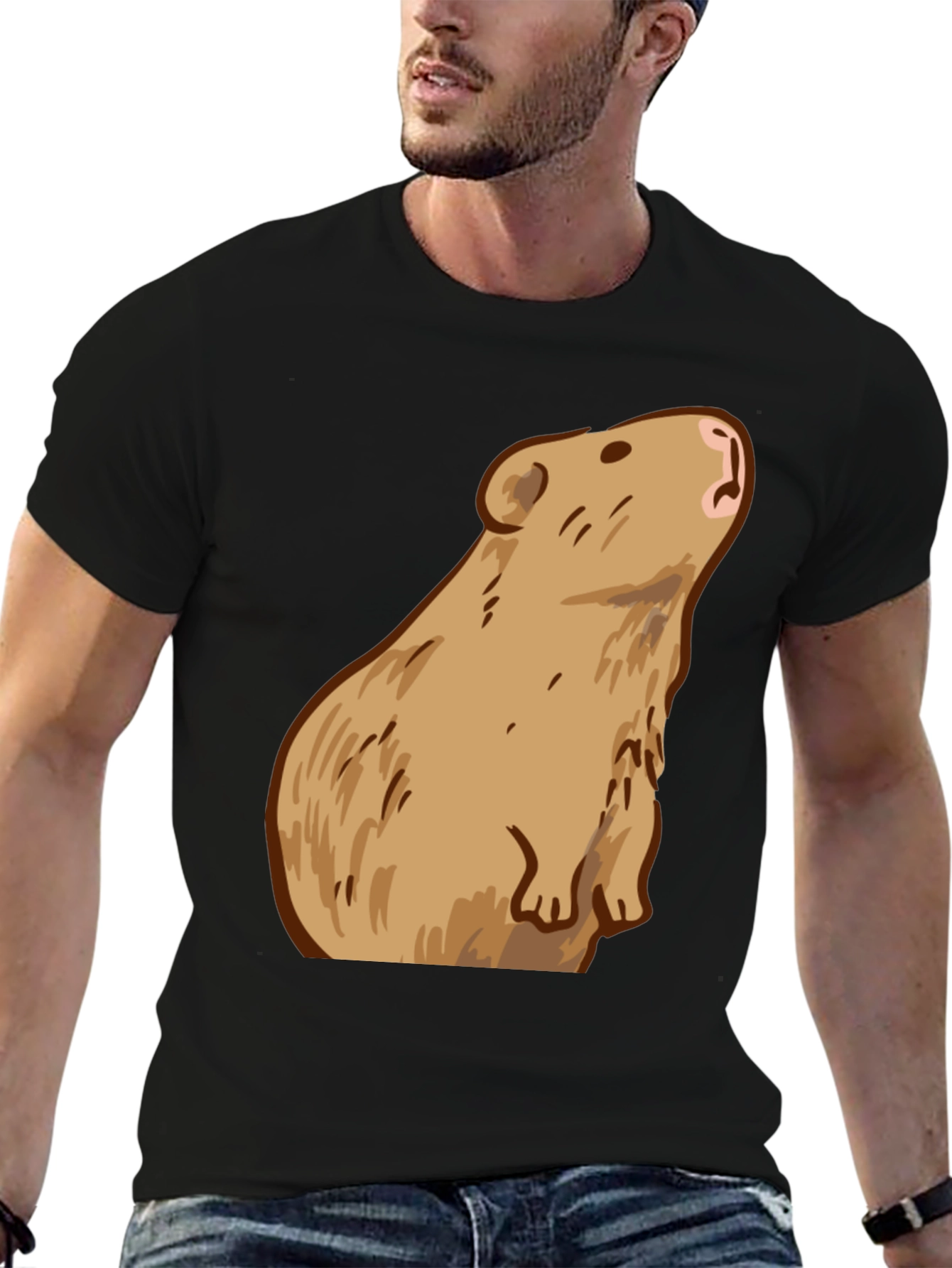 Capybara Graphic Print Tee - Trendy Comfort