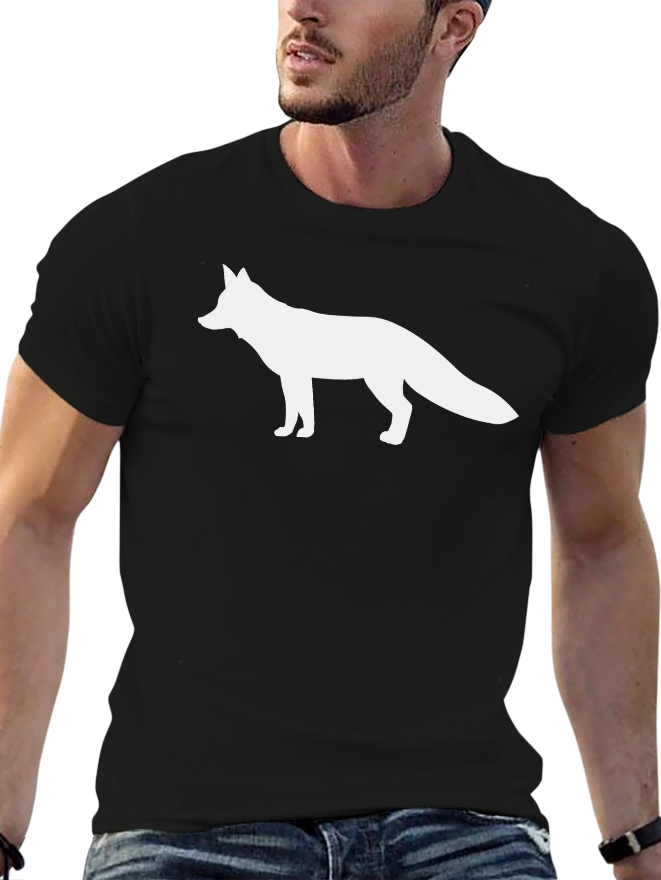 Fox Graphic Black T-Shirt - Classic Crew Neck
