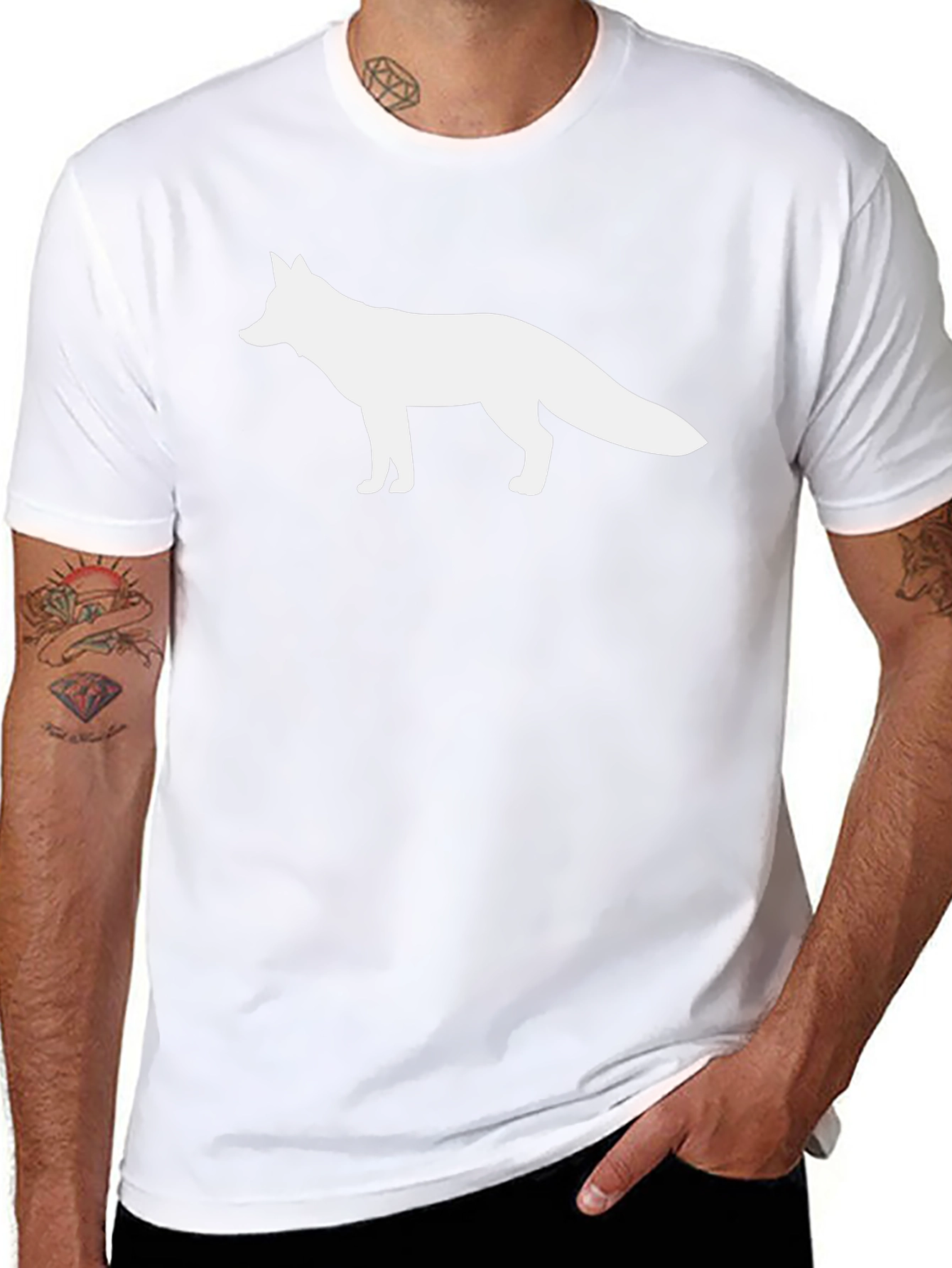 Fox Graphic Black T-Shirt - Classic Crew Neck
