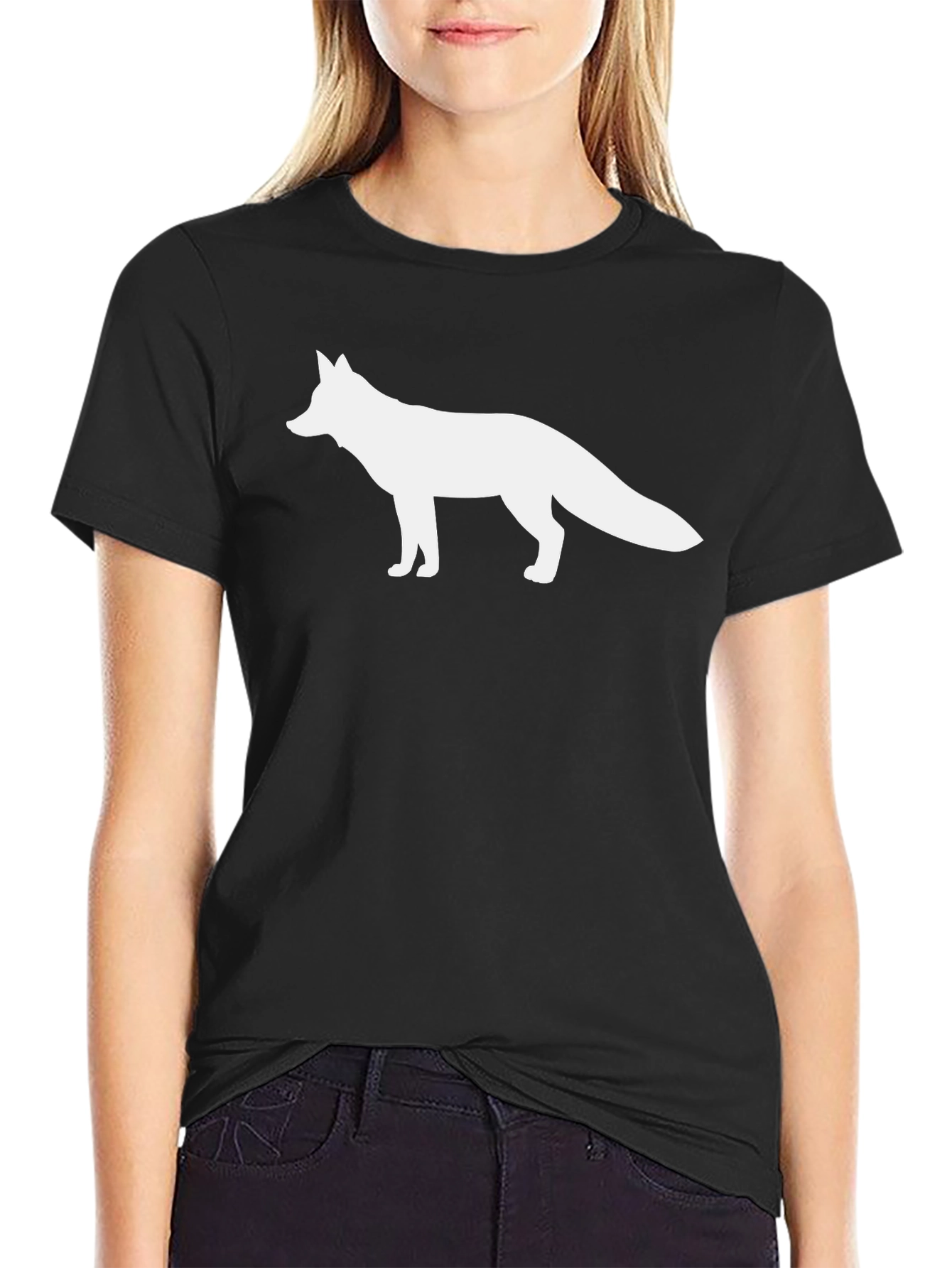 Fox Graphic Black T-Shirt - Classic Crew Neck