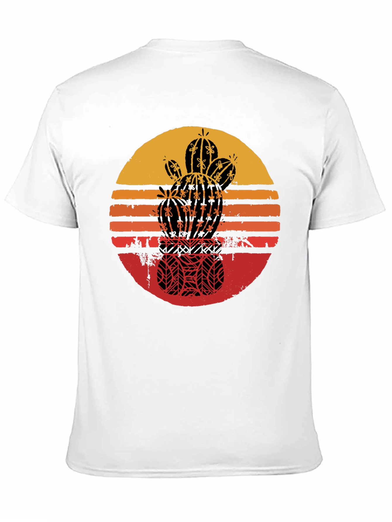 Retro Cactus Sunset Graphic Tee - Black