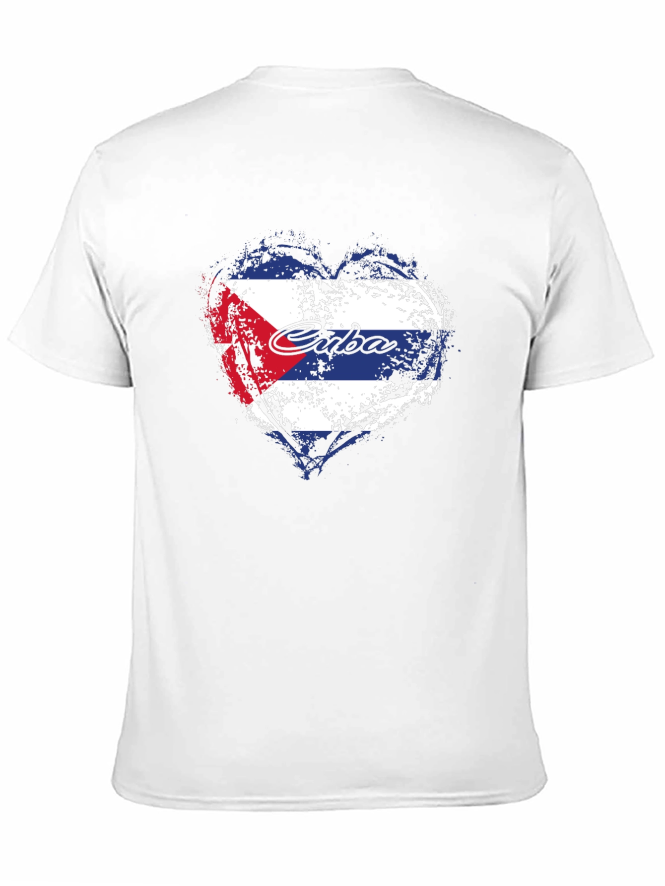Cuba Flag Heart Graphic T-Shirt - Black