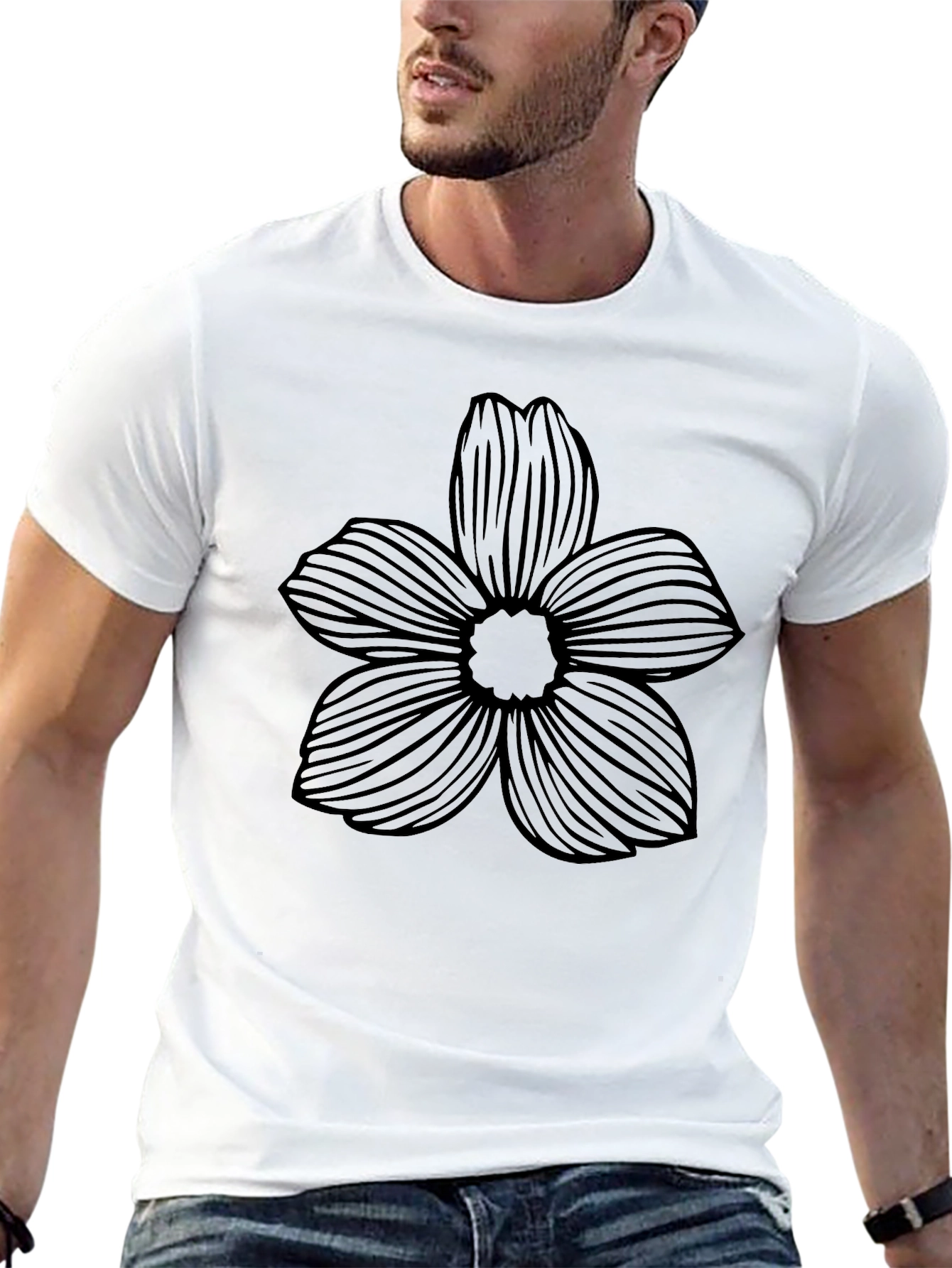 Floral Graphic Black T-Shirt - Casual Style