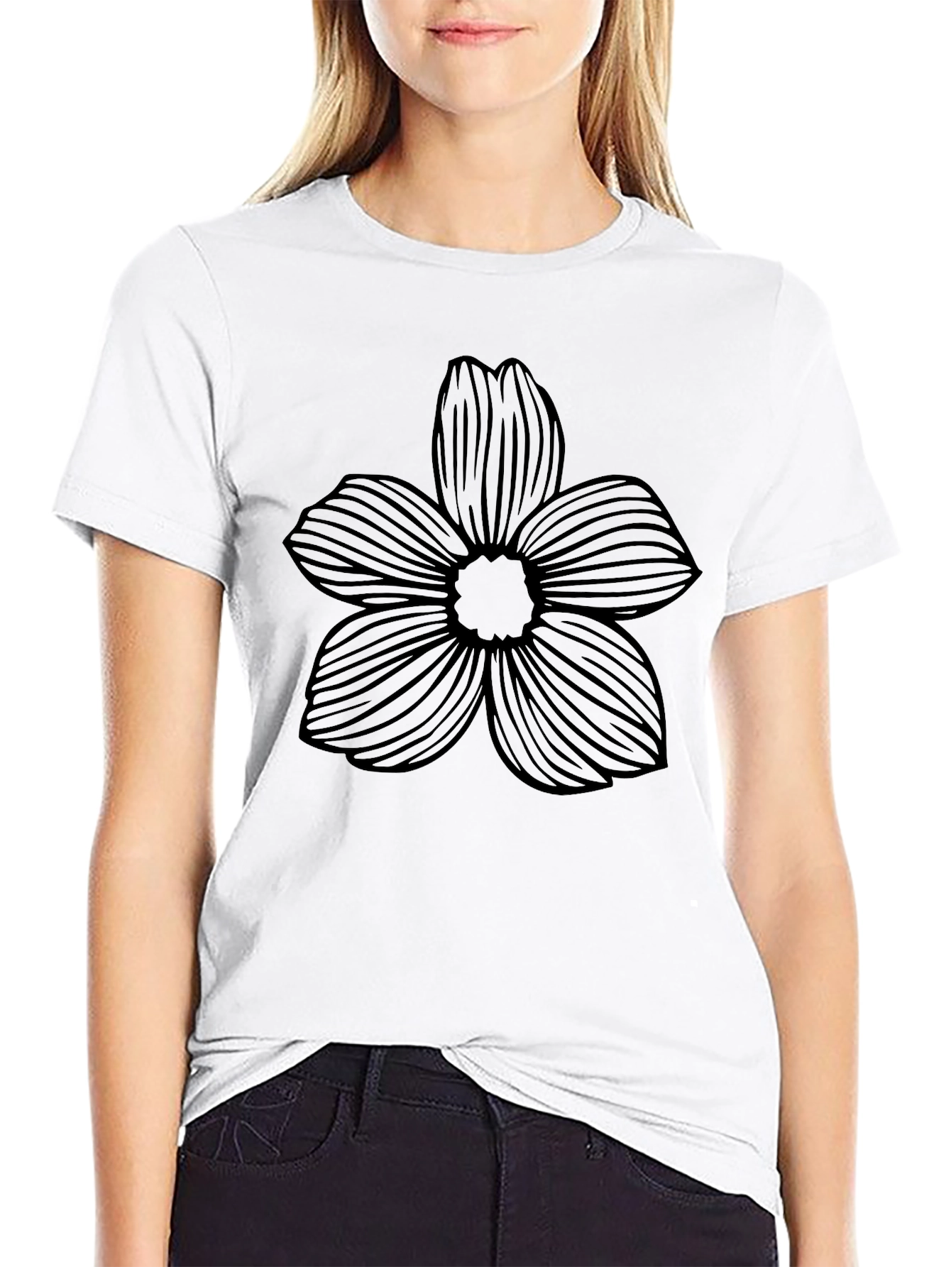 Floral Graphic Black T-Shirt - Casual Style