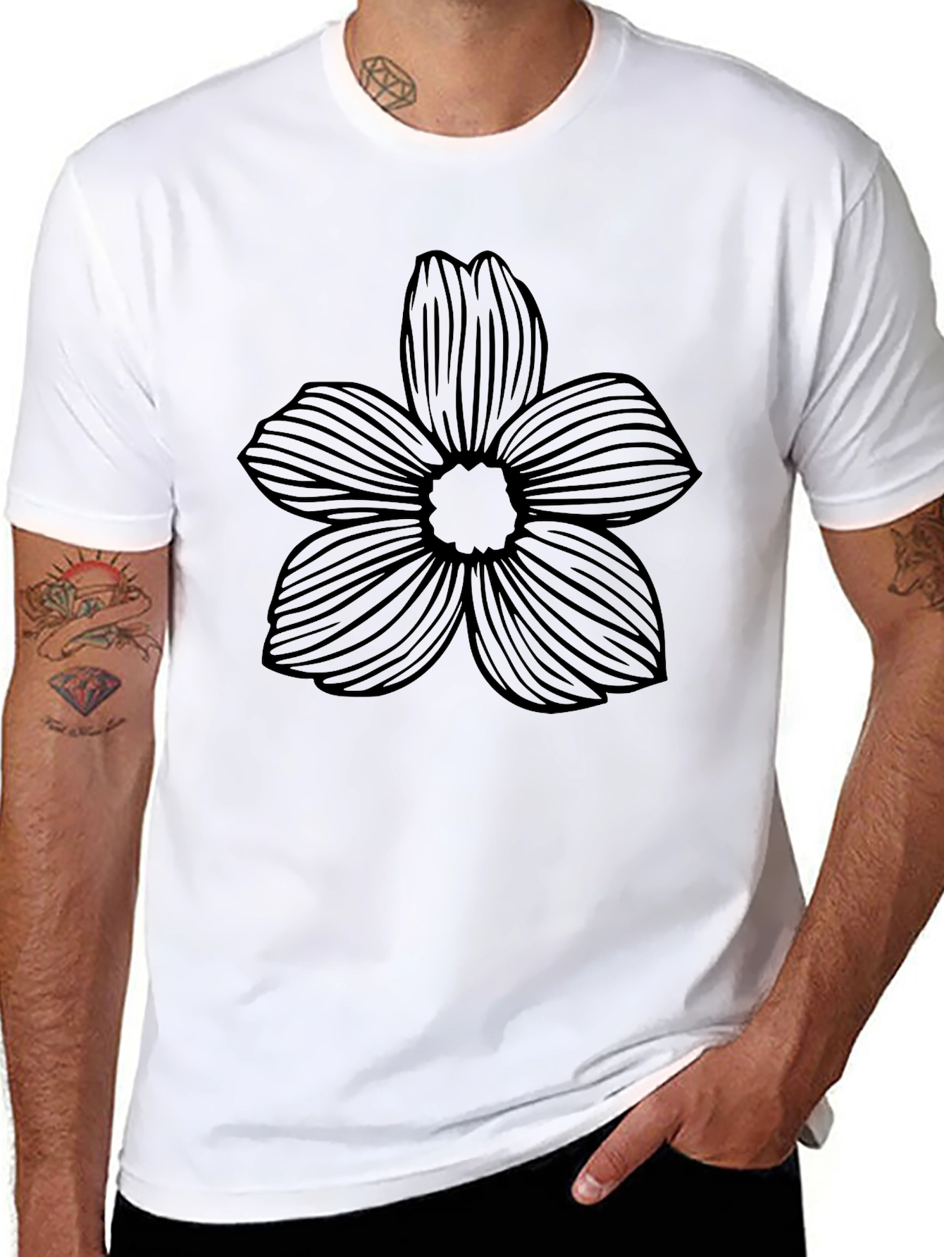 Floral Graphic Black T-Shirt - Casual Style