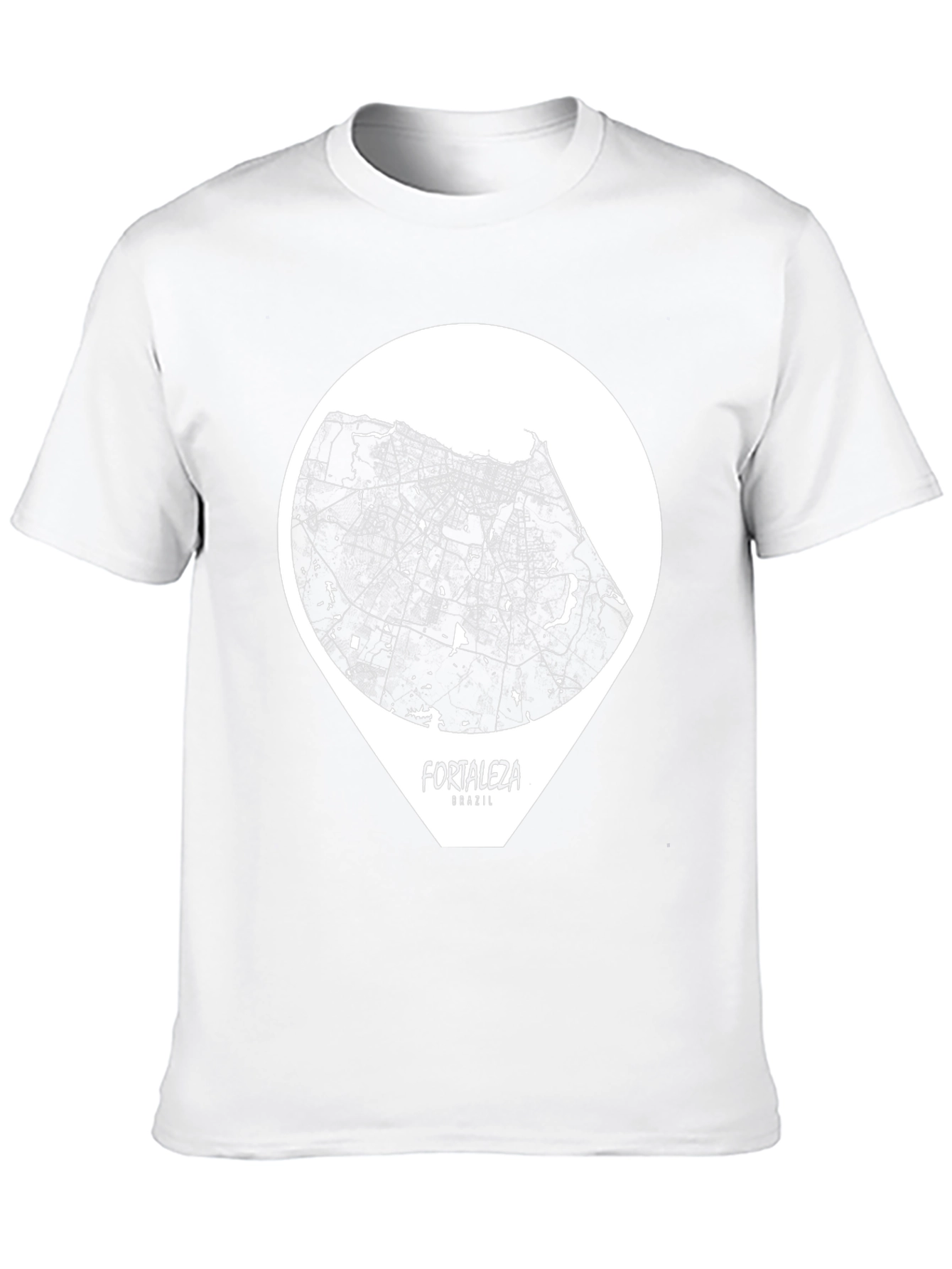 Fortaleza Brazil Map Tee - Modern Graphic T-Shirt