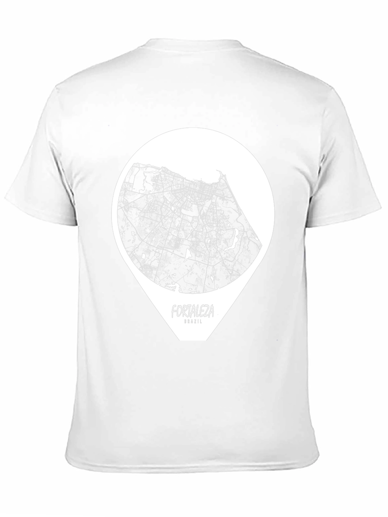 Fortaleza Brazil Map Tee - Modern Graphic T-Shirt