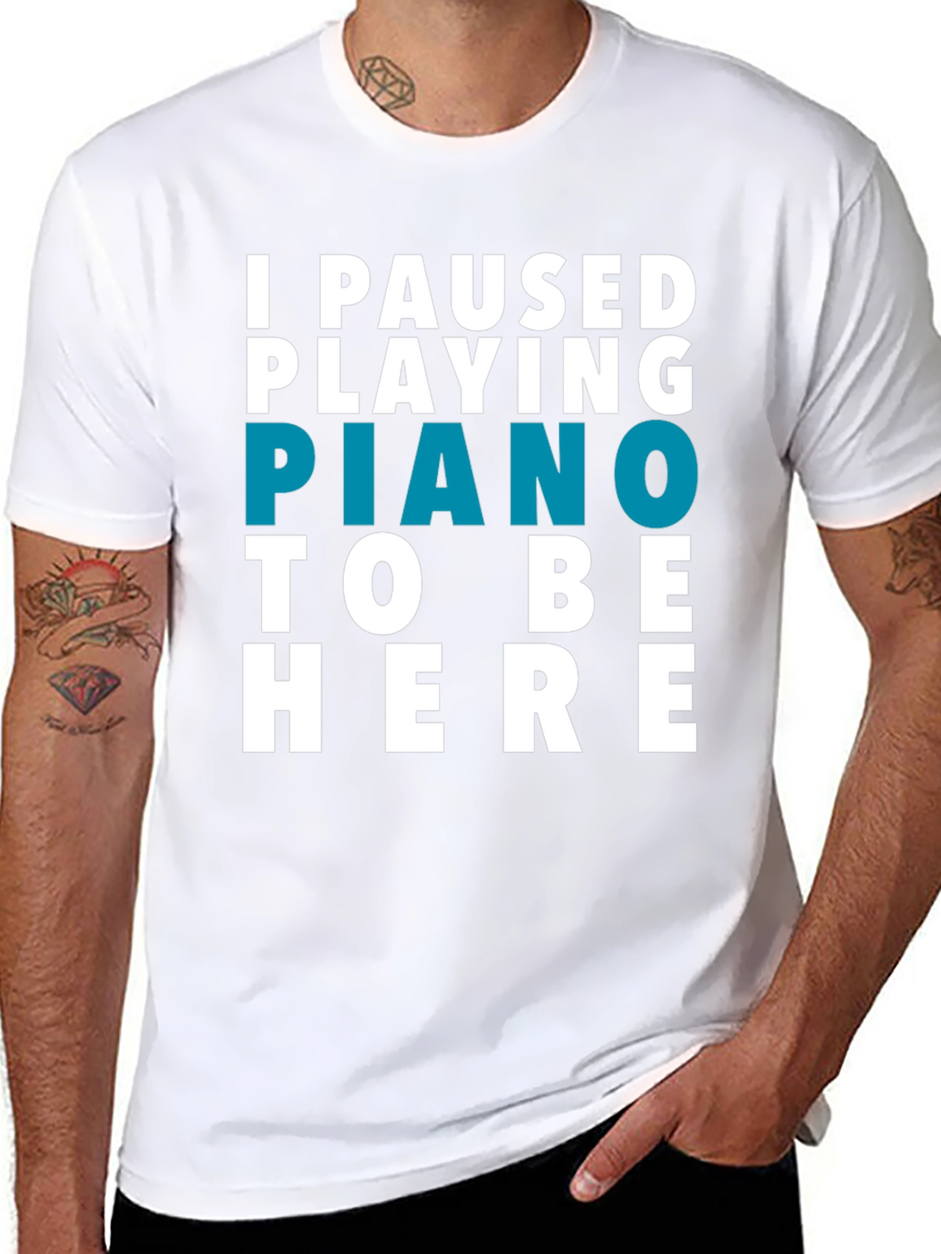 I Paused Piano T-Shirt - Funny Music Lover Tee