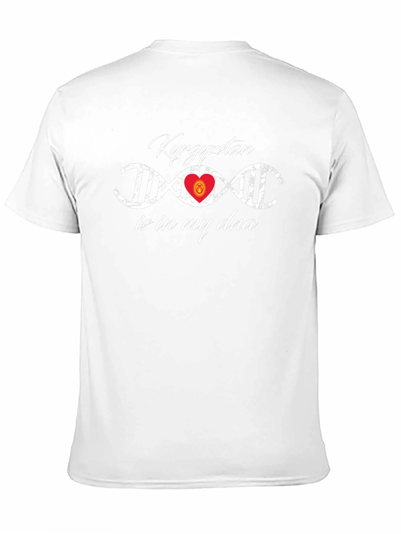 Kyrgyzstan DNA Heart Flag Black T-Shirt