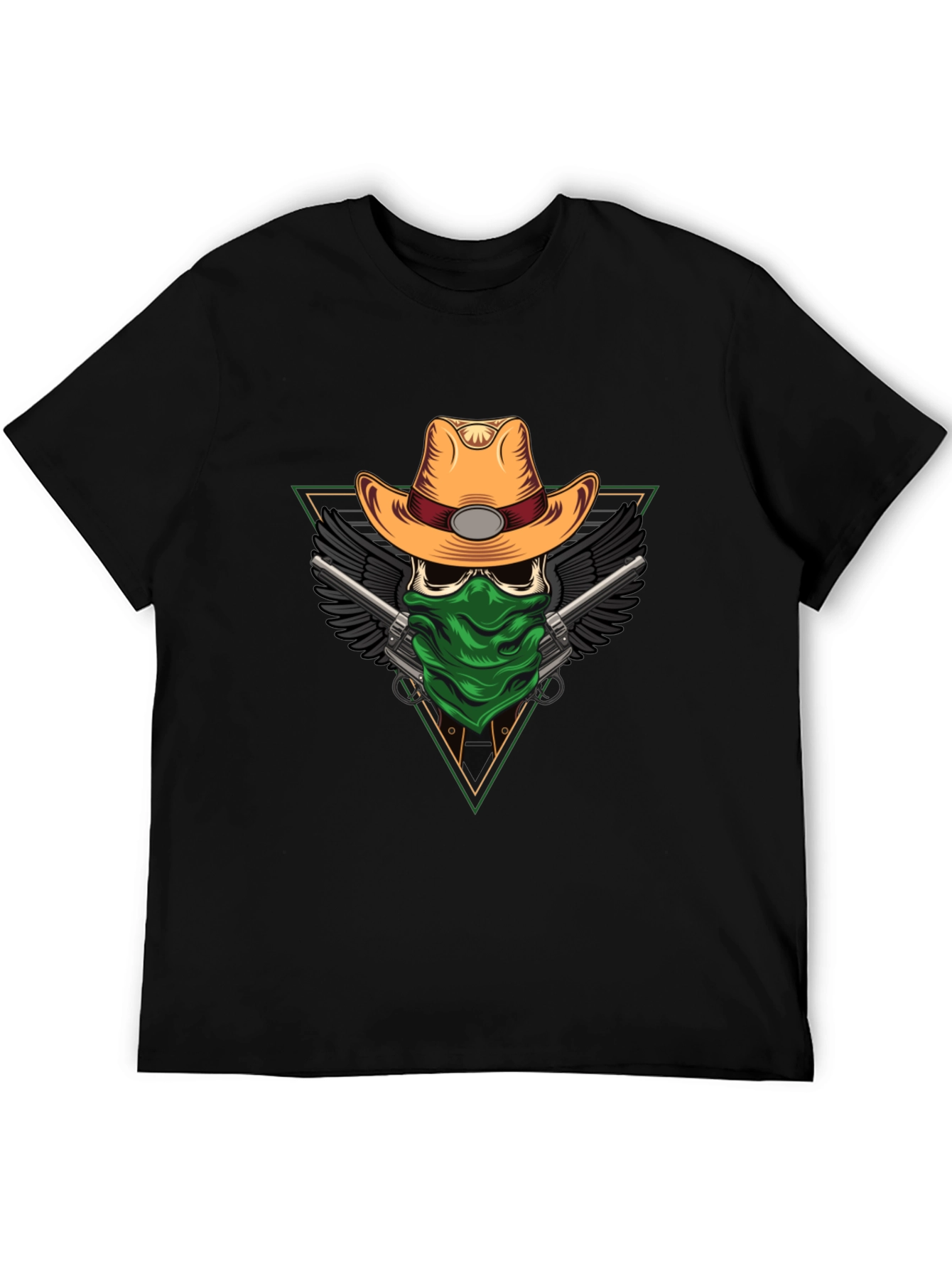 Skull Cowboy T-Shirt - Bandana Gunslinger Design