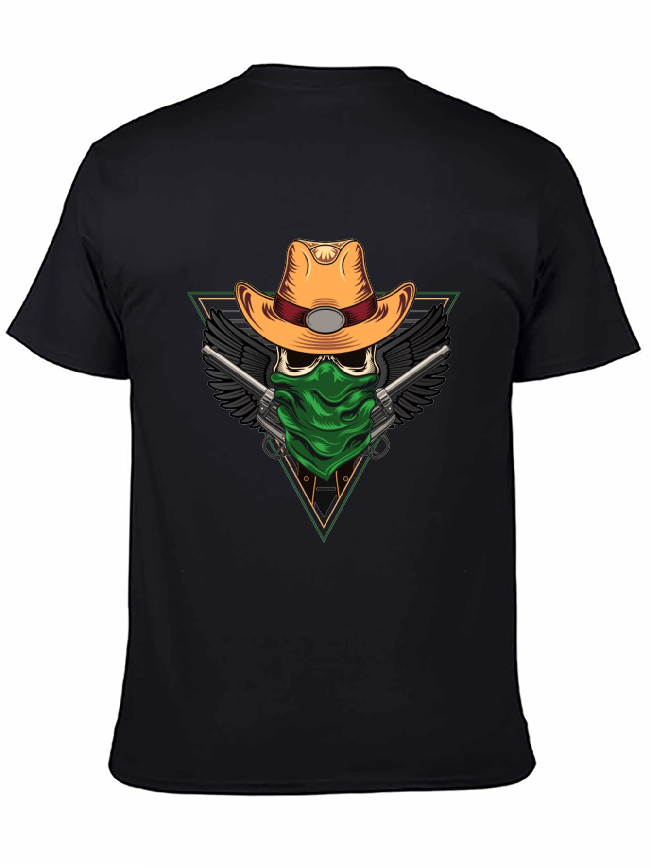 Skull Cowboy T-Shirt - Bandana Gunslinger Design