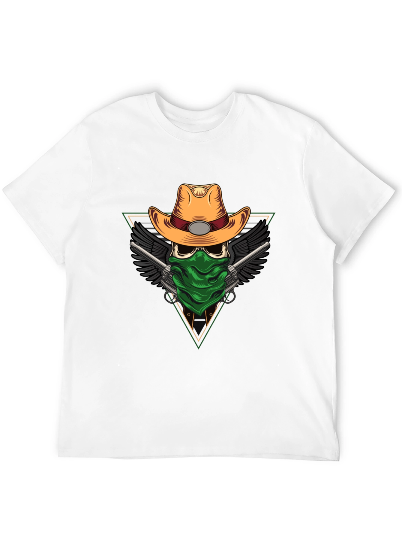 Skull Cowboy T-Shirt - Bandana Gunslinger Design