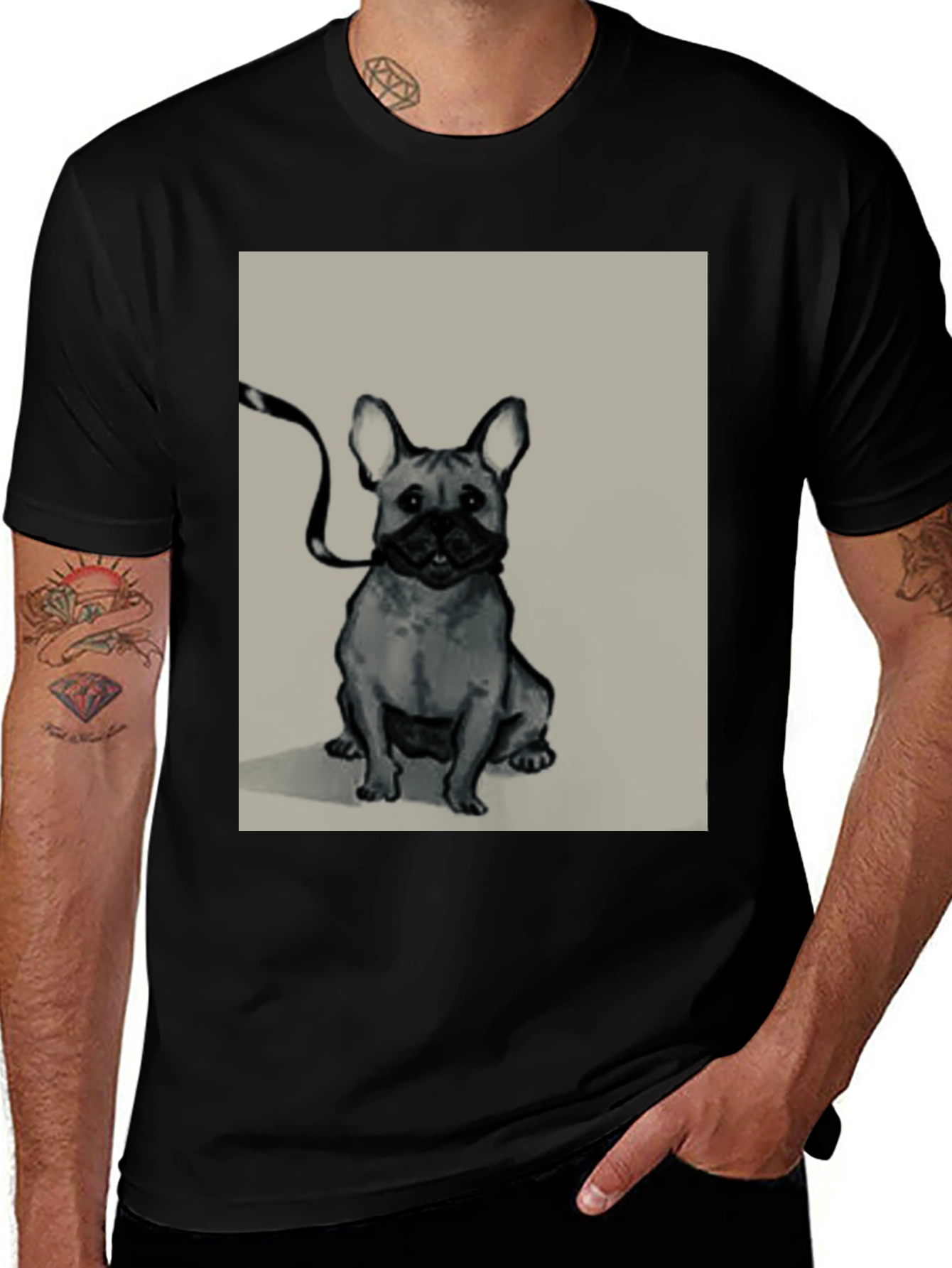 French Bulldog Graphic Tee - Stylish Black T-Shirt