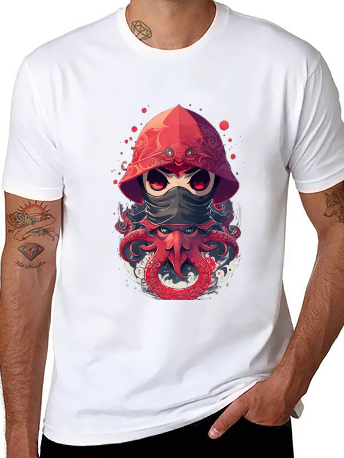 Ninja Octopus Graphic Tee - Unique Design