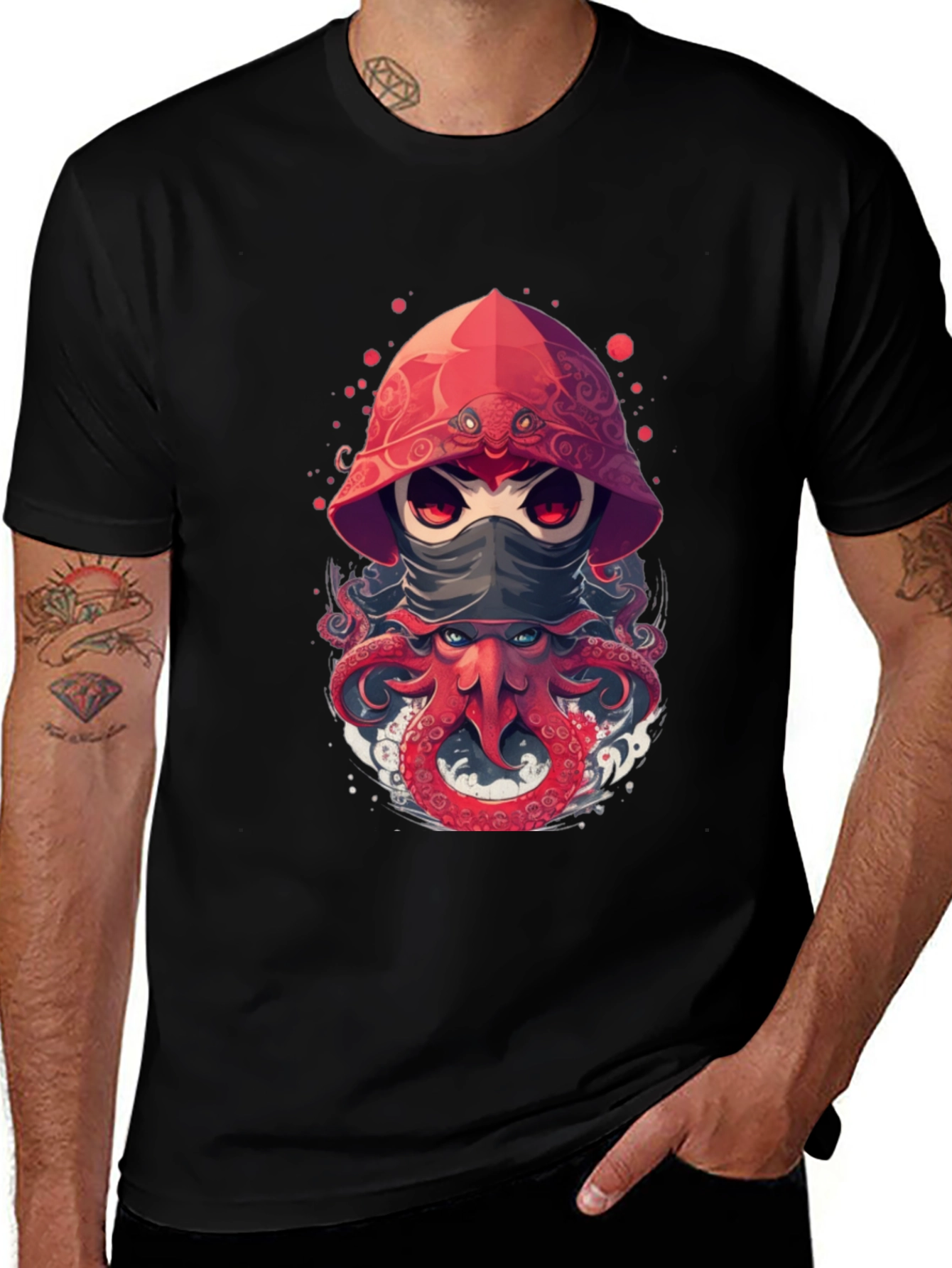 Ninja Octopus Graphic Tee - Unique Design