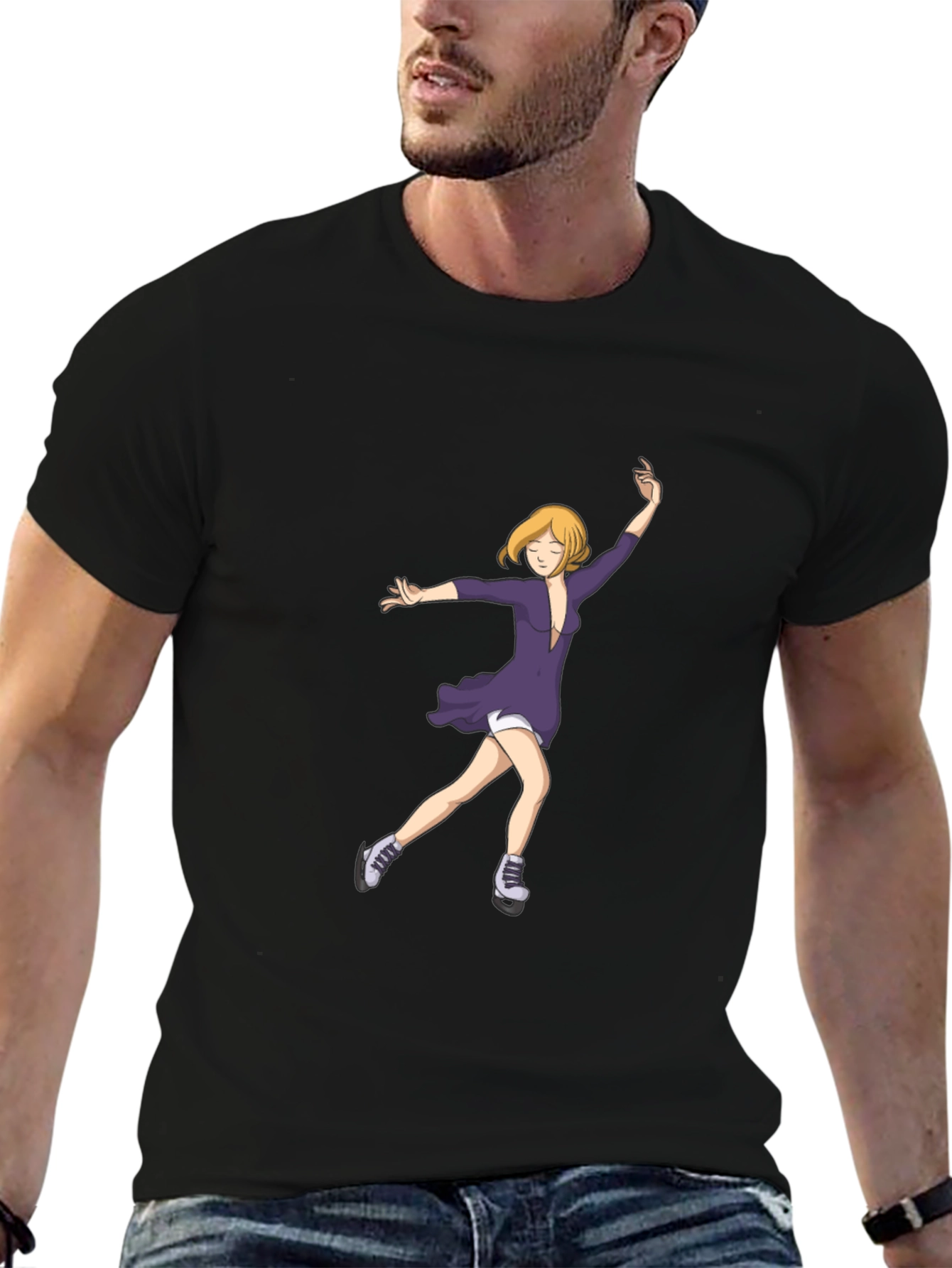 Anime Skater T-Shirt - Black Cotton Tee