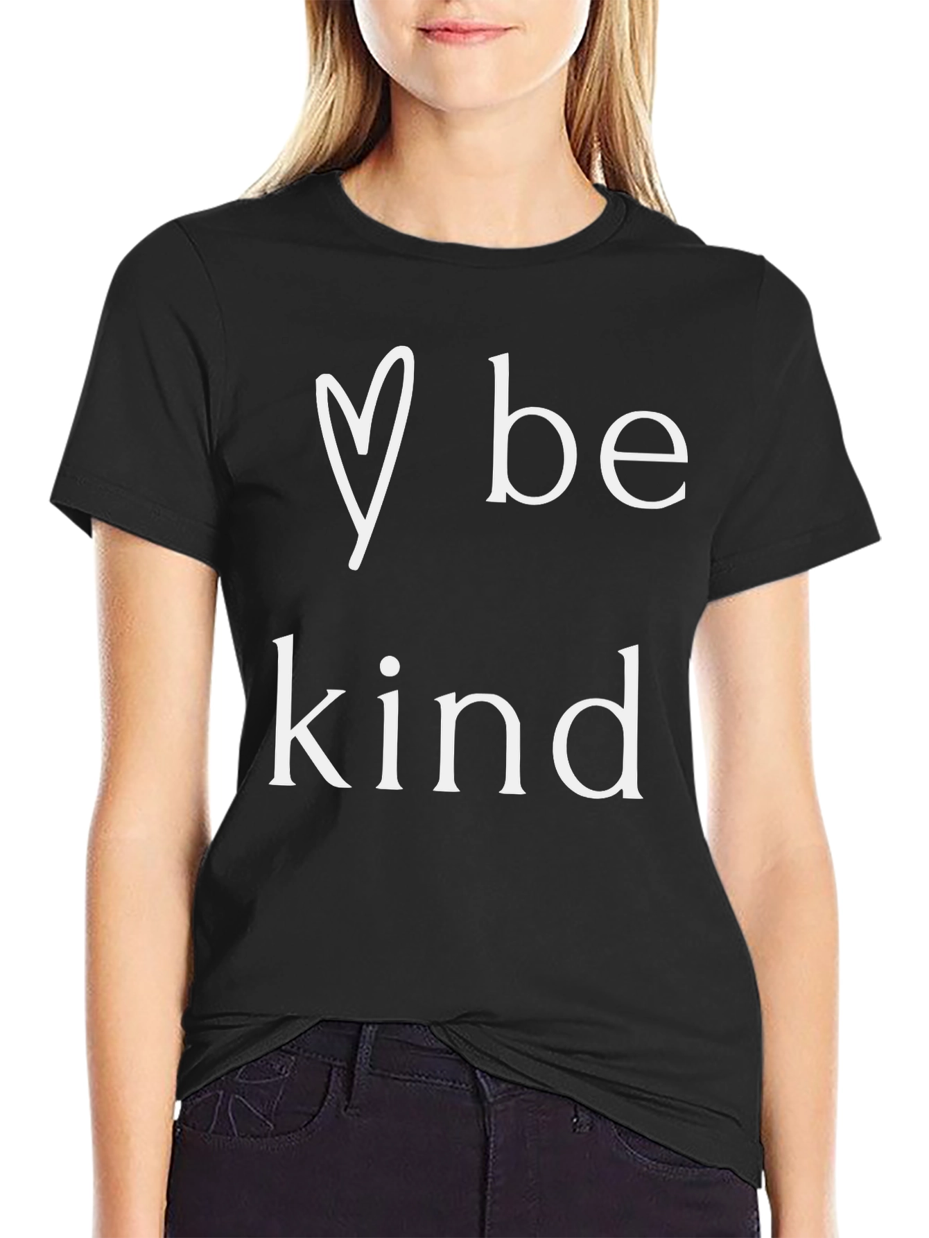 Be Kind Graphic Tee - Black Cotton Blend