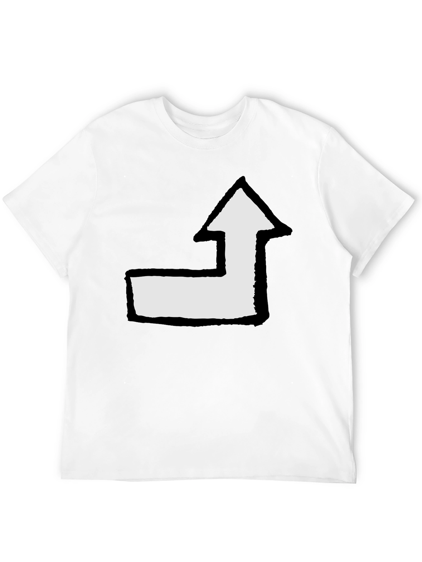 Arrow Graphic Tee - Black Cotton Casual T-Shirt