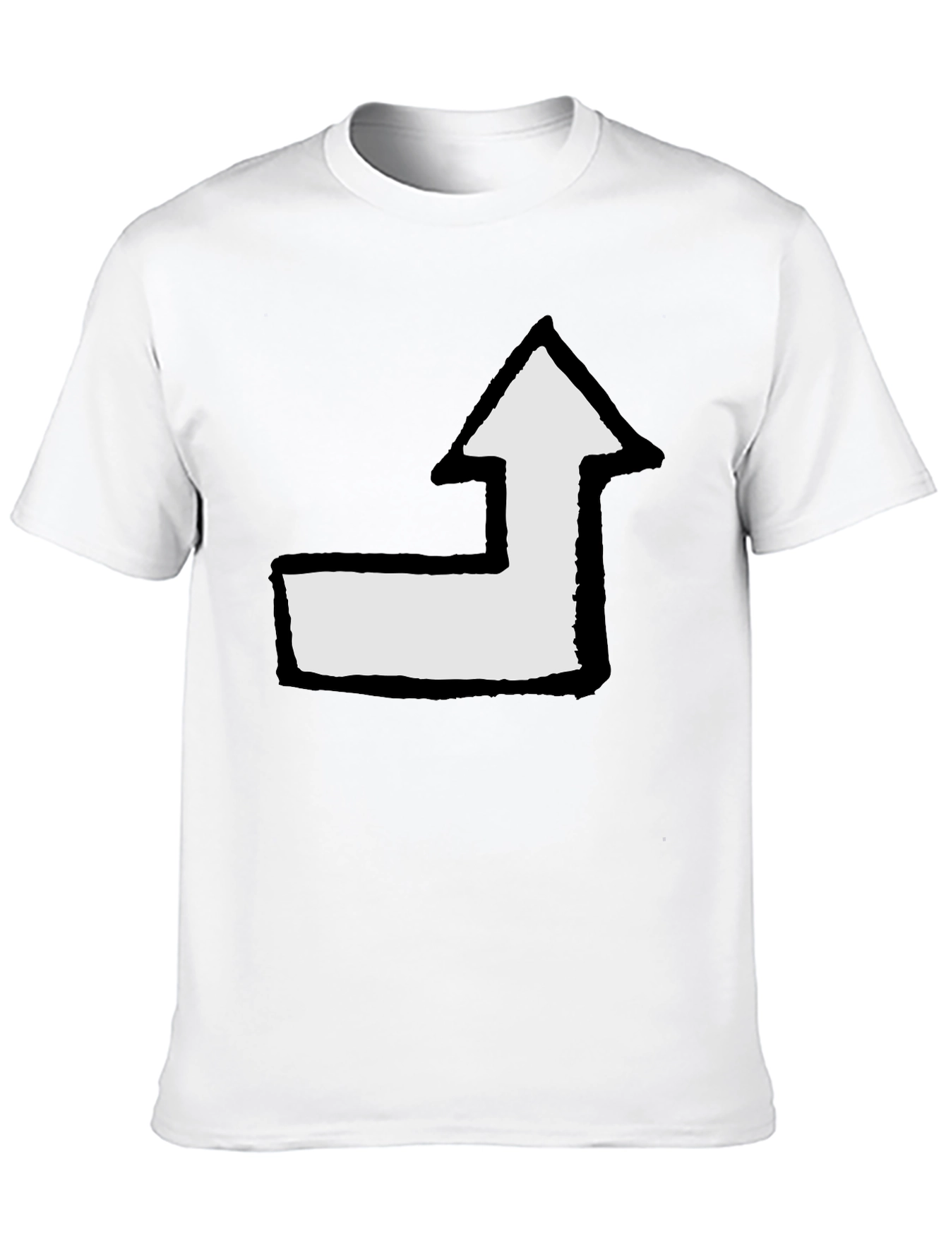 Arrow Graphic Tee - Black Cotton Casual T-Shirt