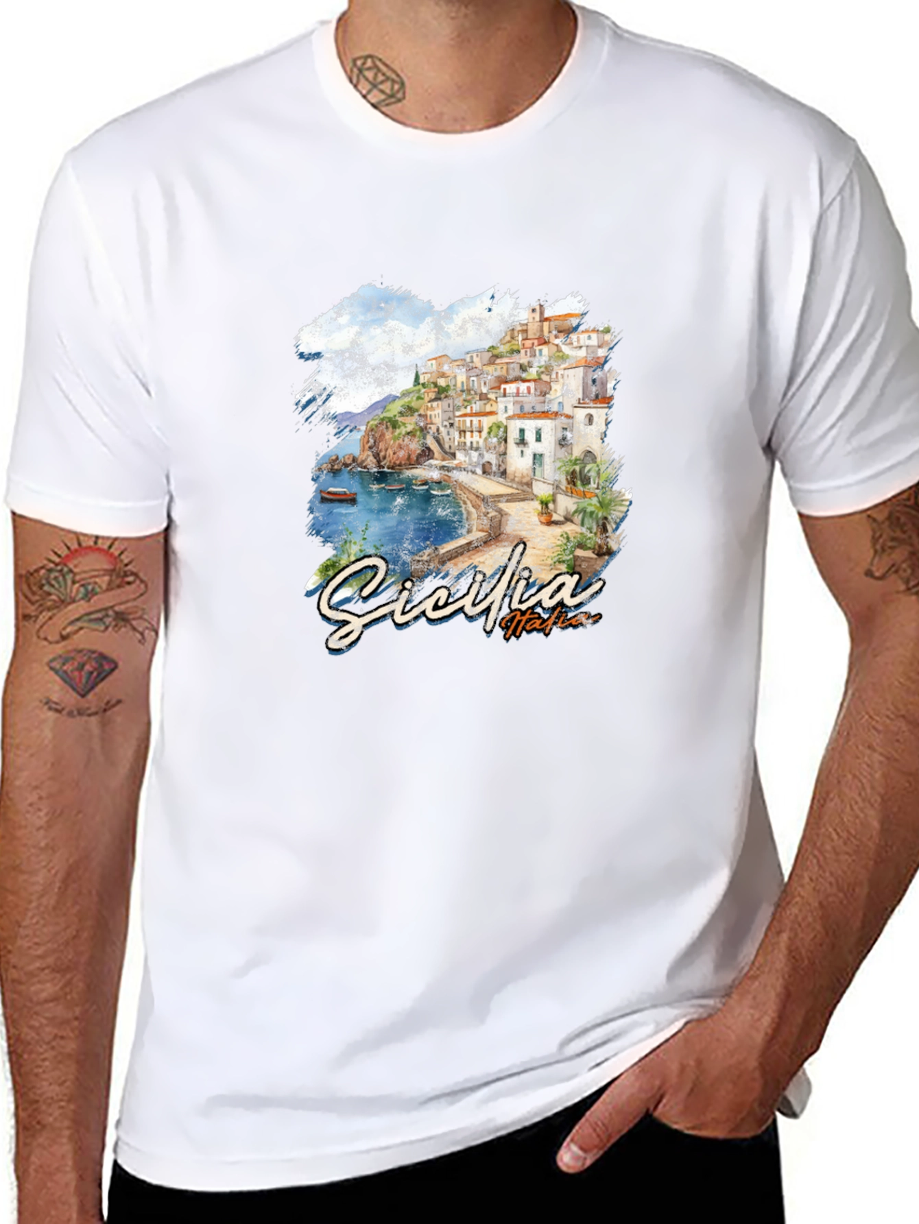 Sicilia Italia Graphic T-Shirt - Black