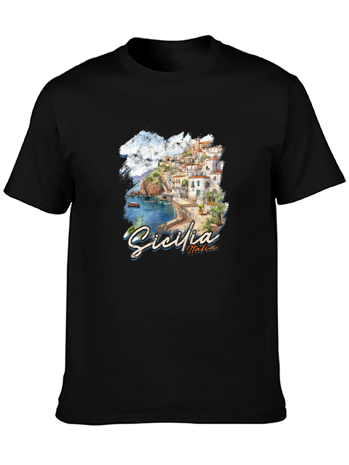 Sicilia Italia Graphic T-Shirt - Black
