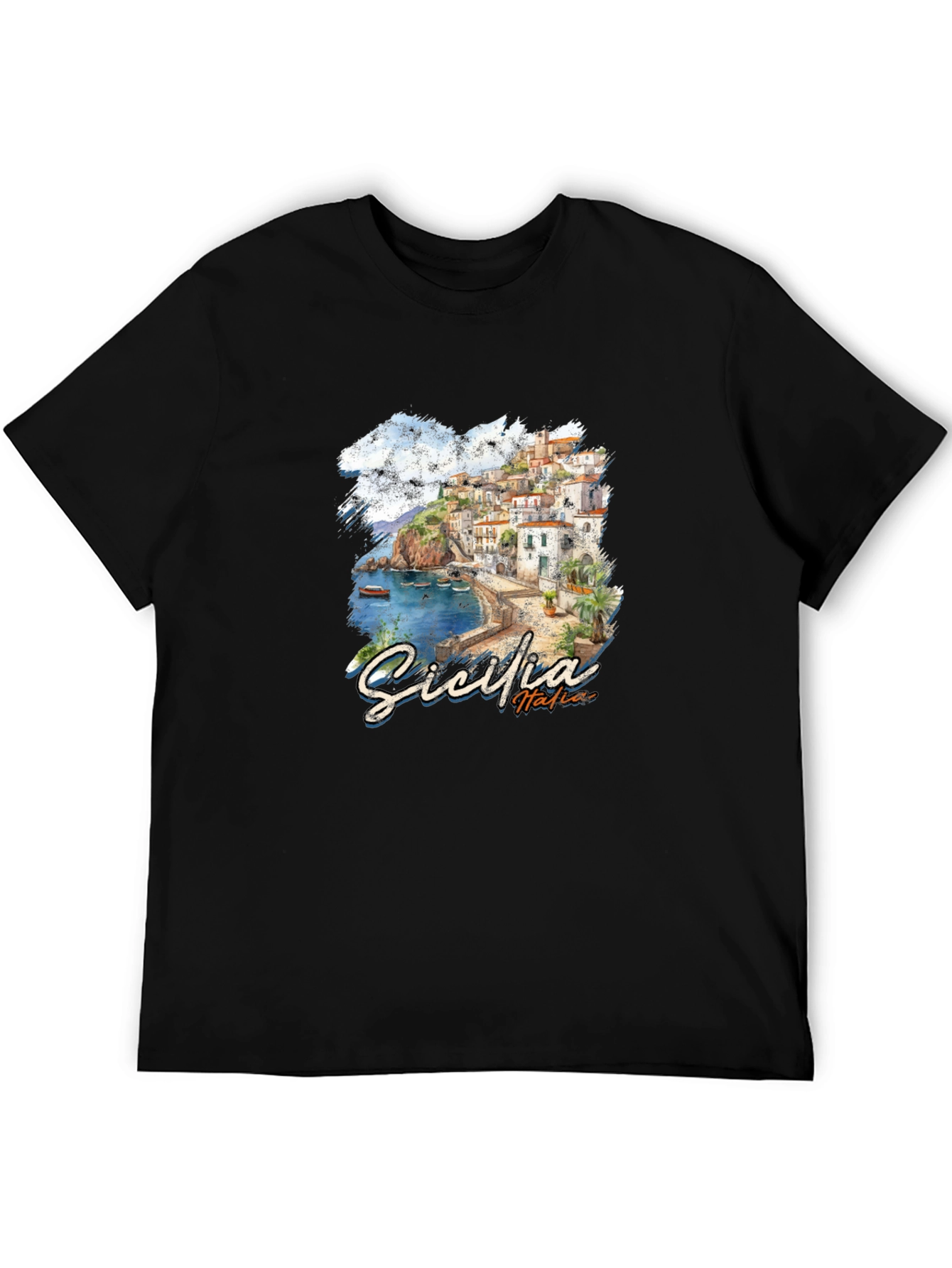 Sicilia Italia Graphic T-Shirt - Black