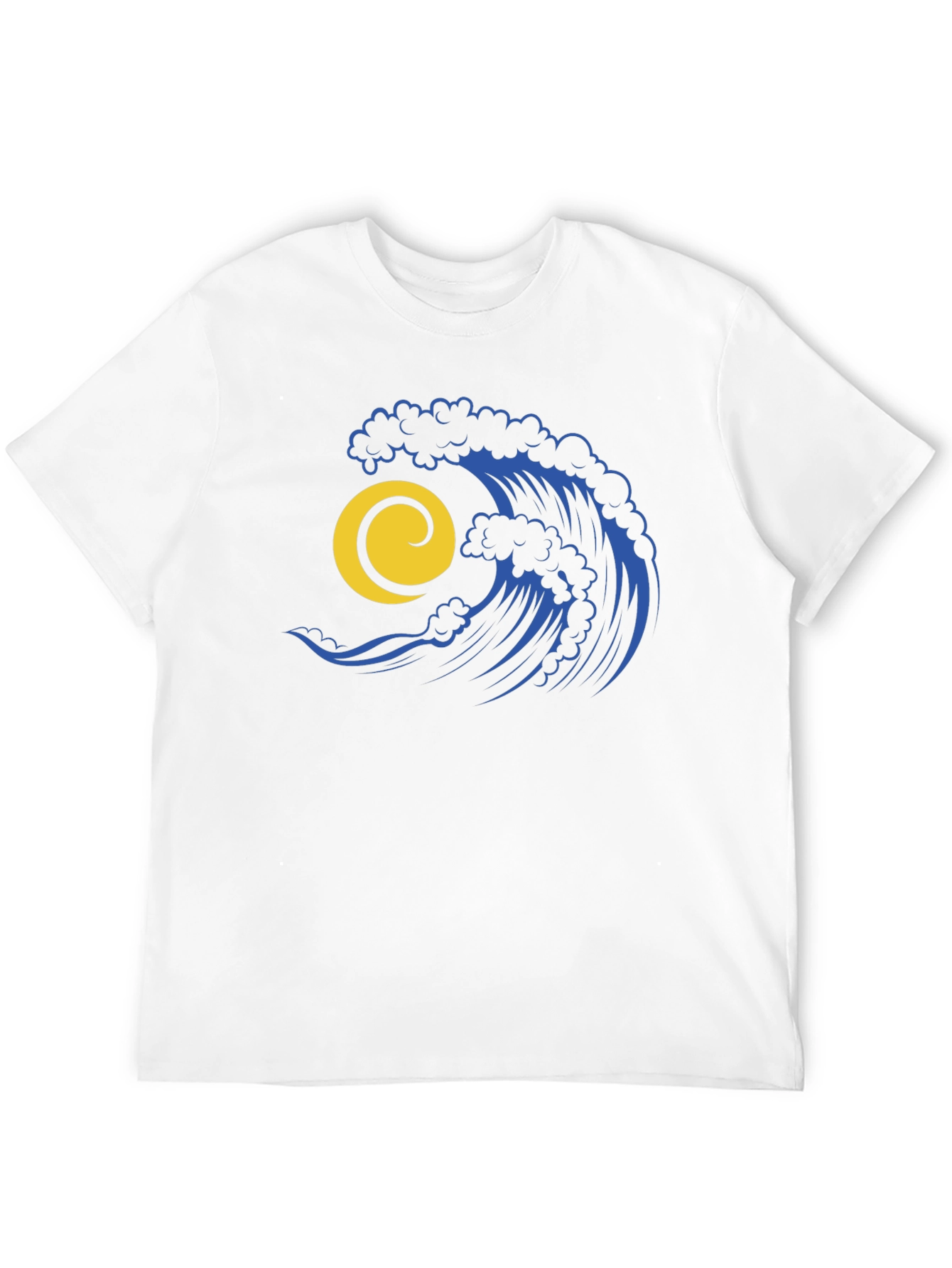 Ocean Wave Graphic Tee - Stylish Black Cotton T-Shirt