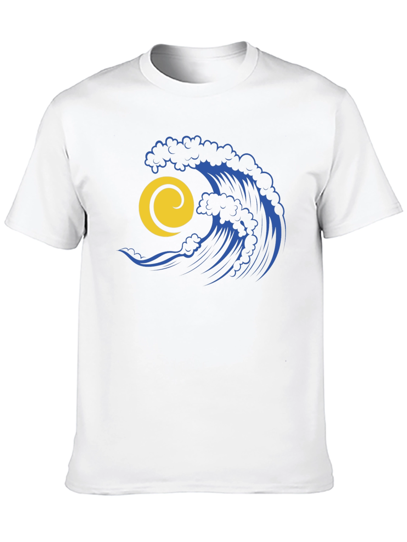 Ocean Wave Graphic Tee - Stylish Black Cotton T-Shirt