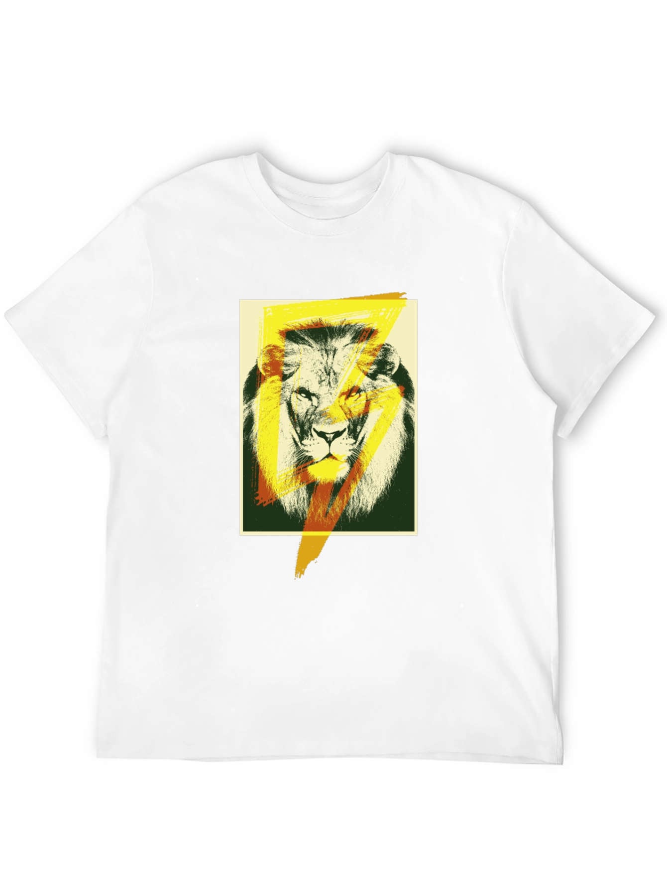 Lion Lightning Bolt Graphic Black T-Shirt