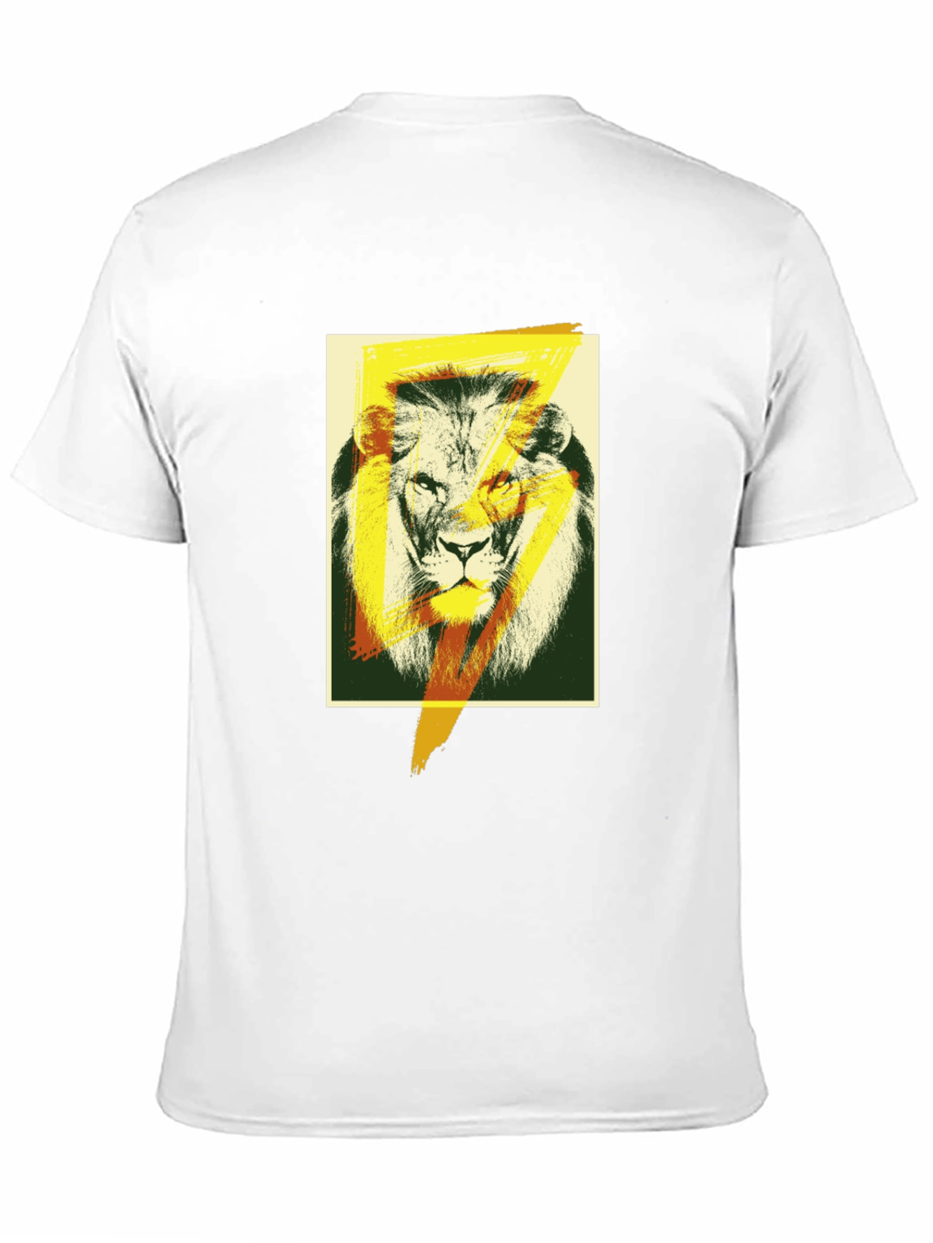 Lion Lightning Bolt Graphic Black T-Shirt