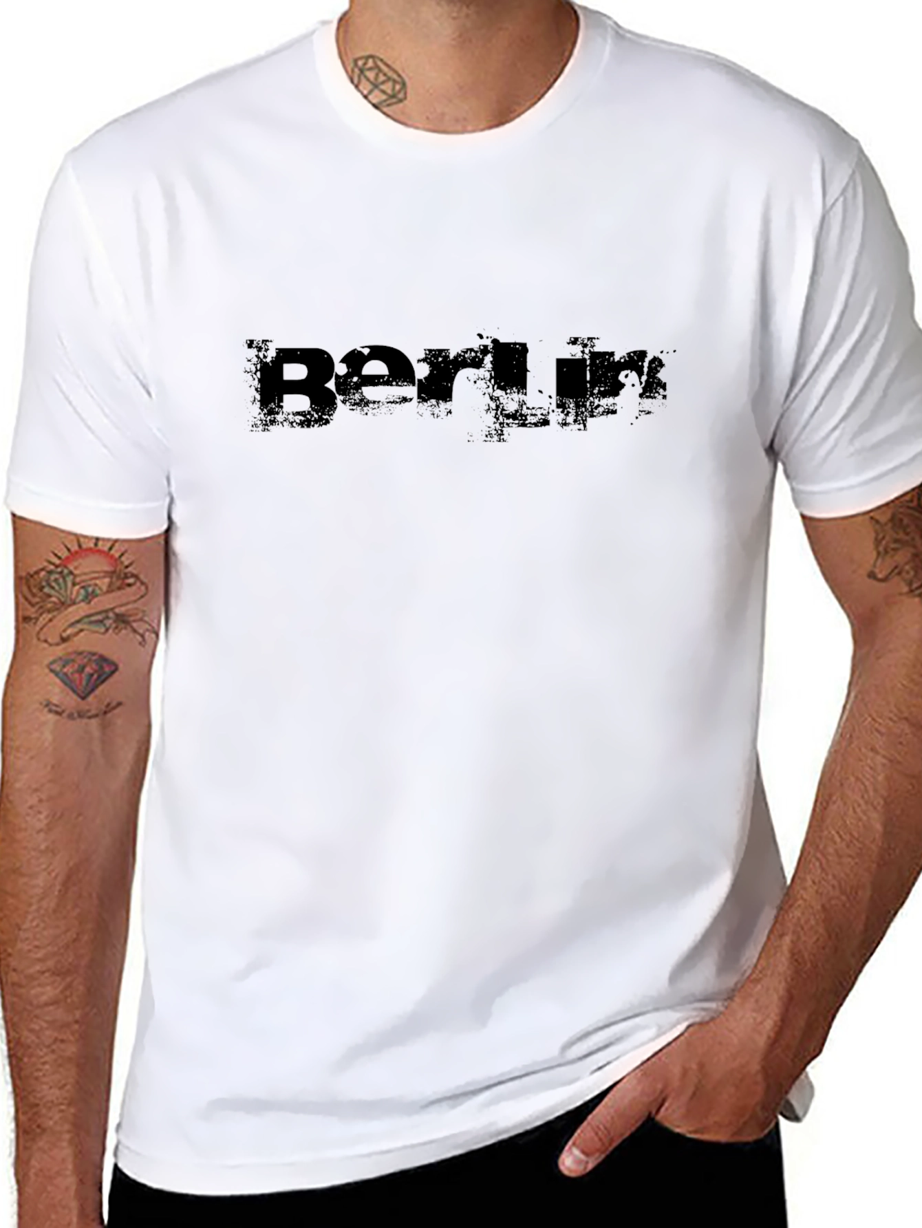 Berlin Graphic Tee - Distressed Print Black T-Shirt