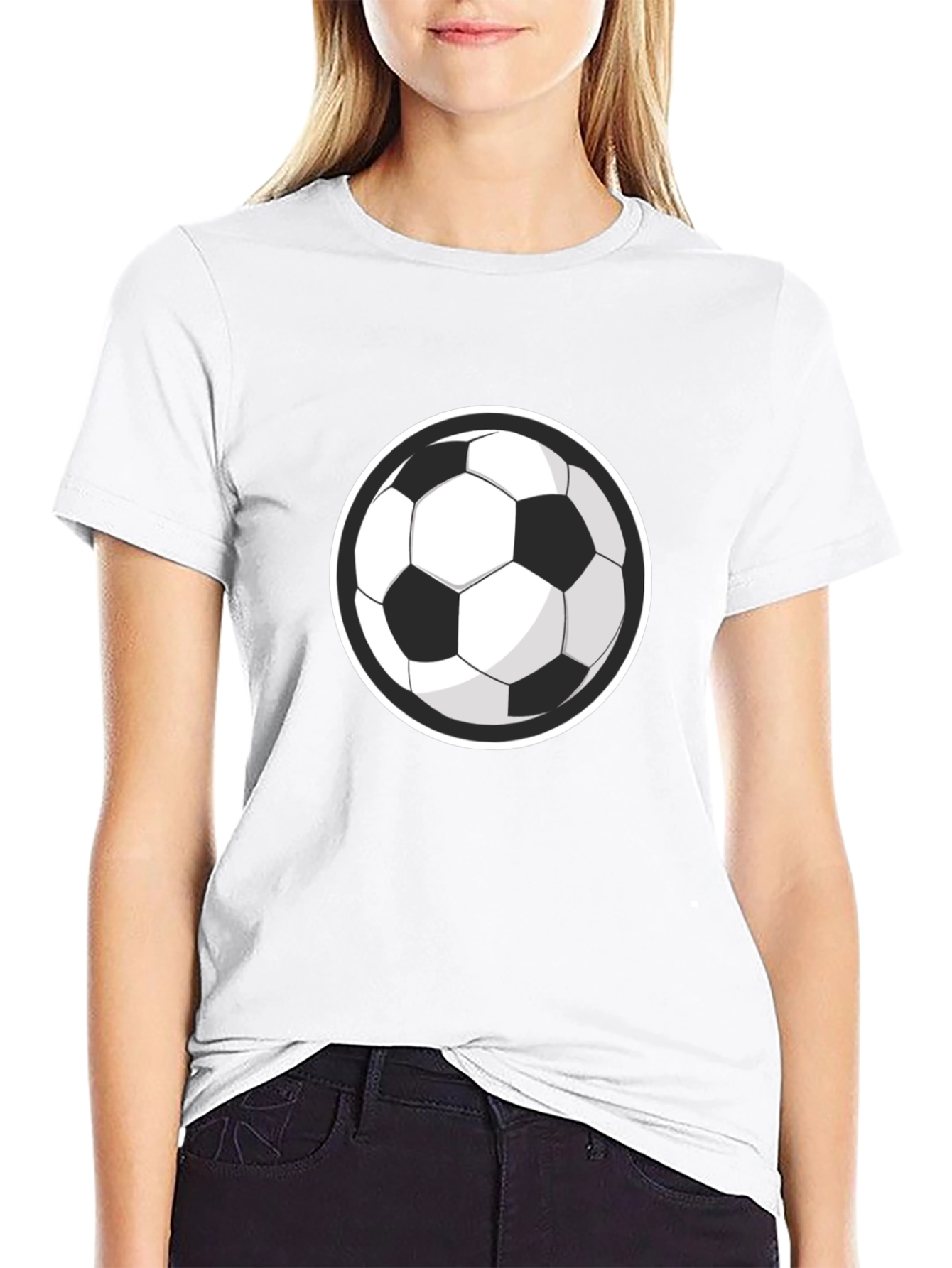 Black Soccer Ball Graphic Tee - Sporty Style