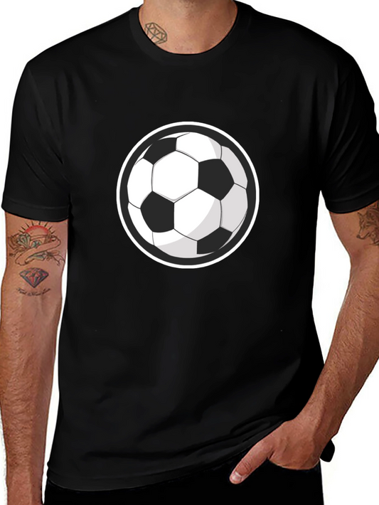 Black Soccer Ball Graphic Tee - Sporty Style