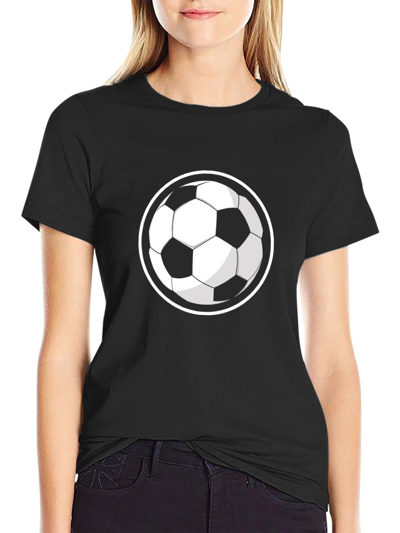 Black Soccer Ball Graphic Tee - Sporty Style