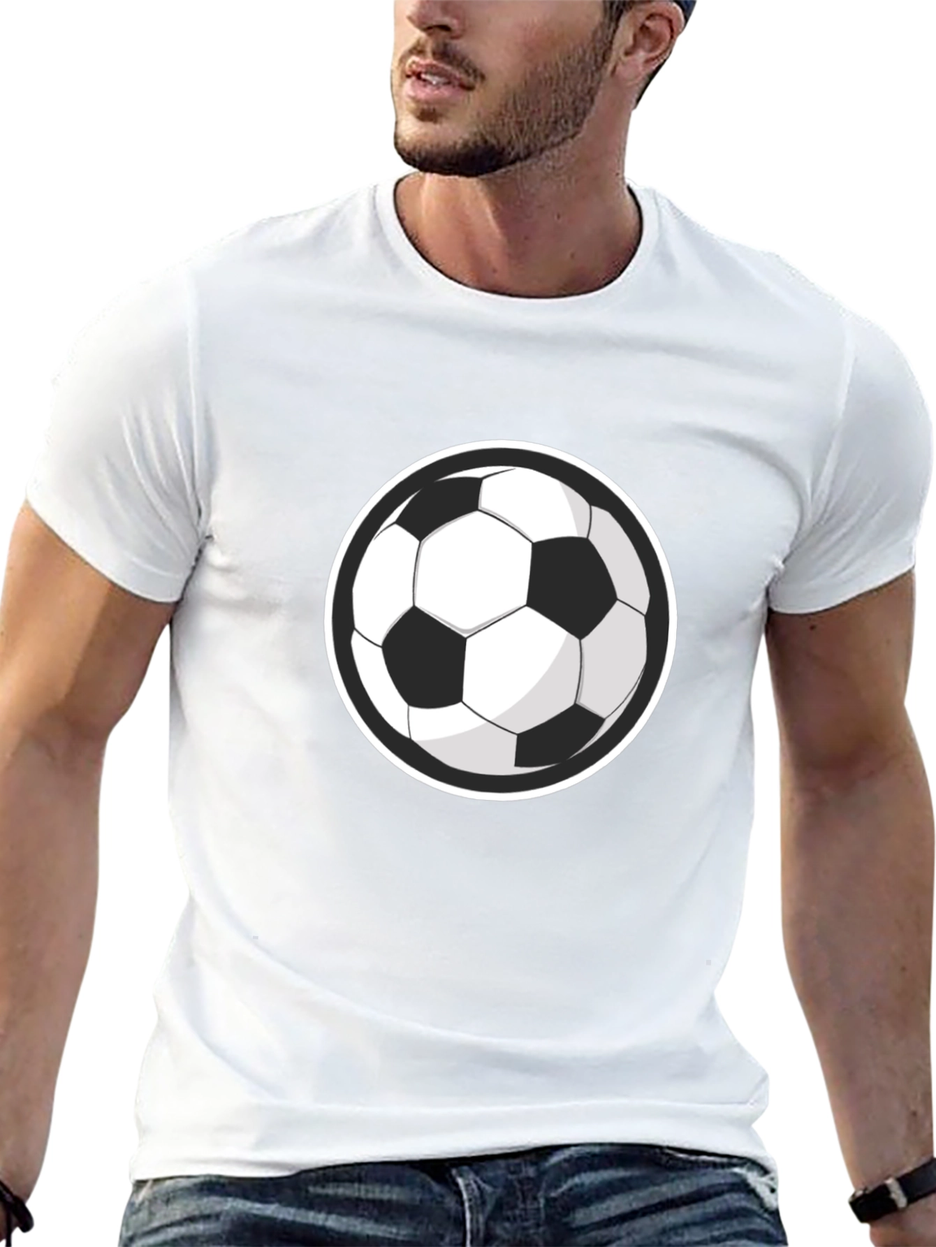 Black Soccer Ball Graphic Tee - Sporty Style