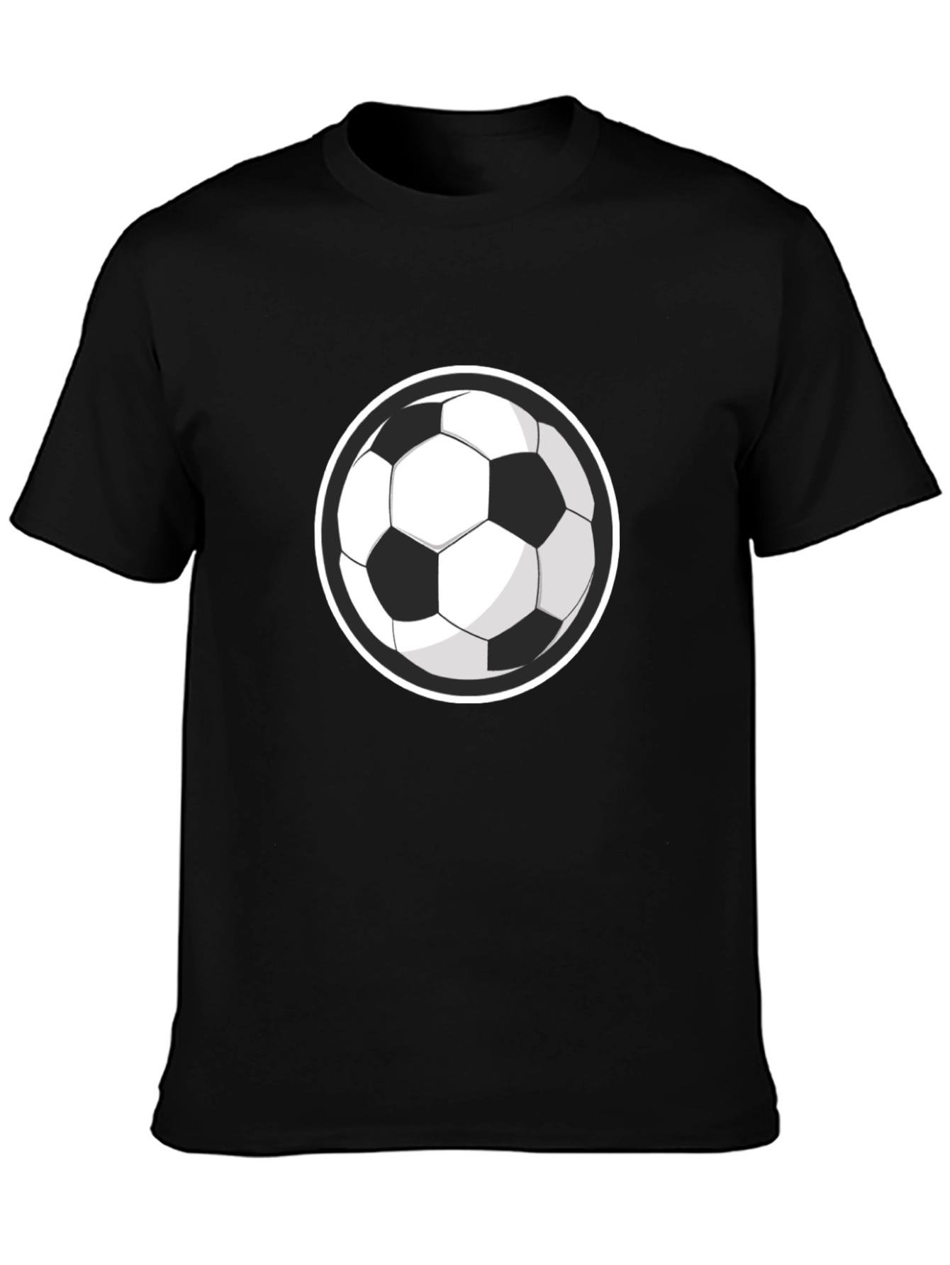 Black Soccer Ball Graphic Tee - Sporty Style
