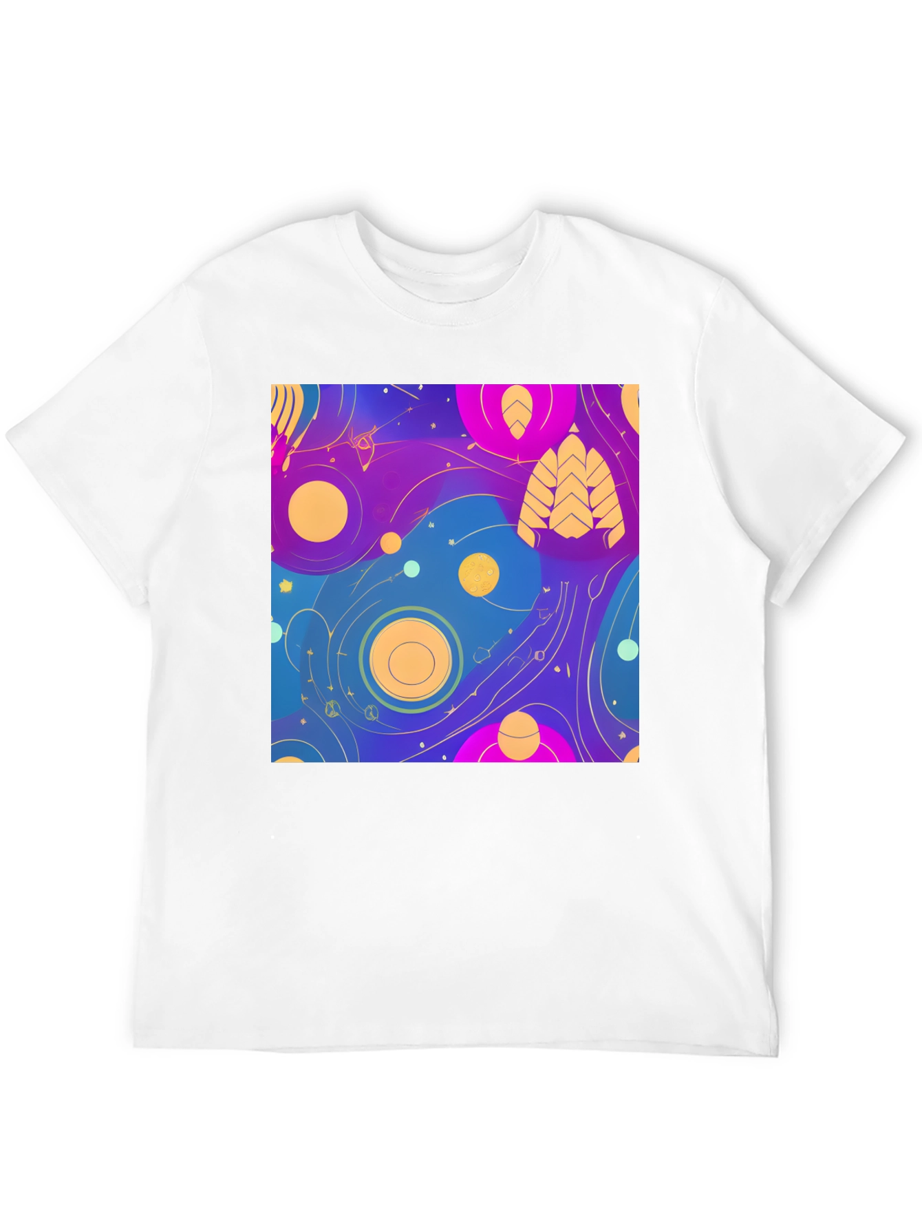 Abstract Galaxy Print Black T-Shirt