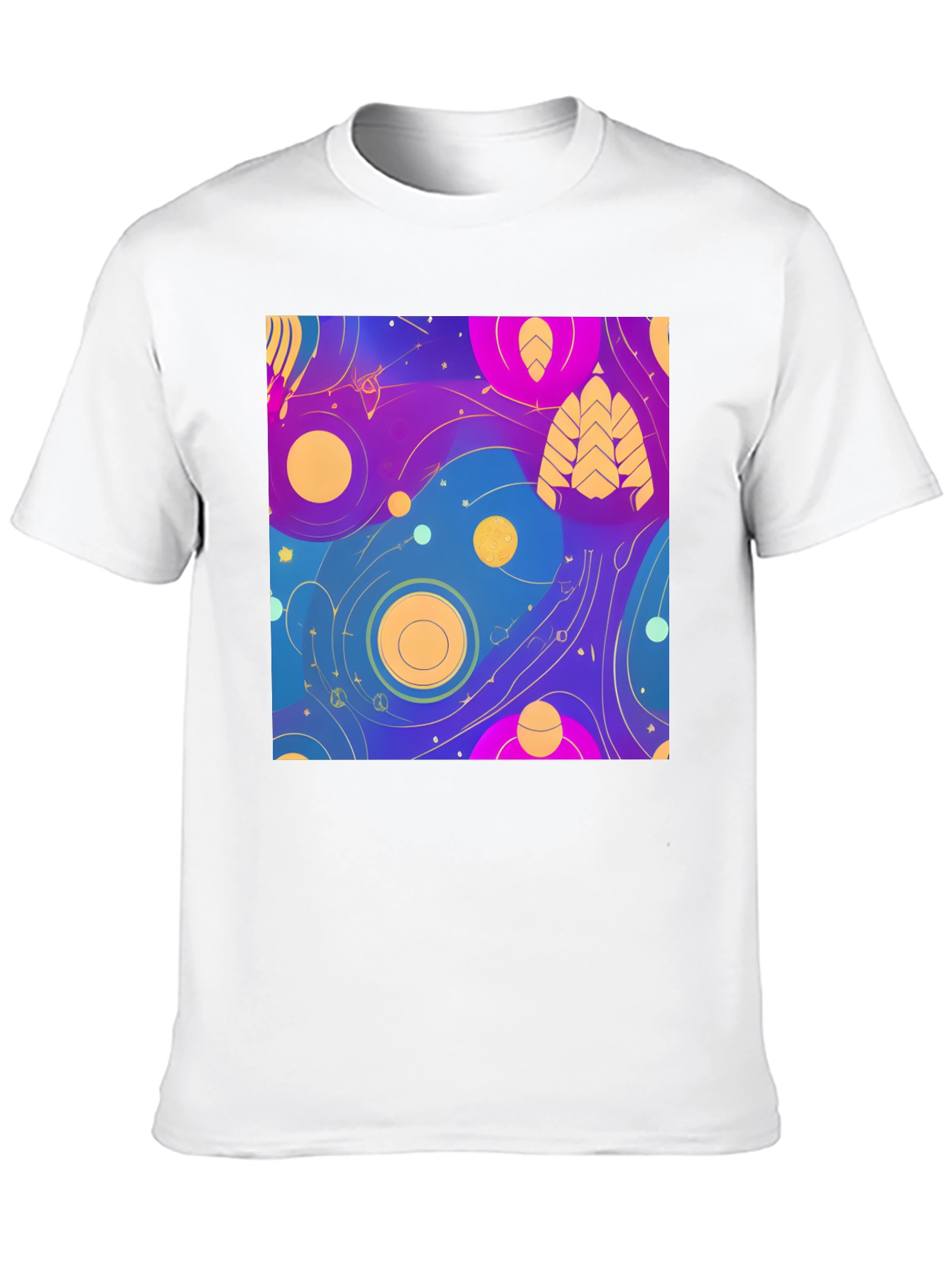 Abstract Galaxy Print Black T-Shirt