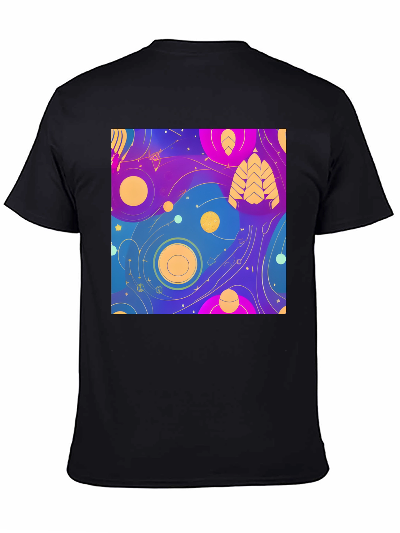 Abstract Galaxy Print Black T-Shirt