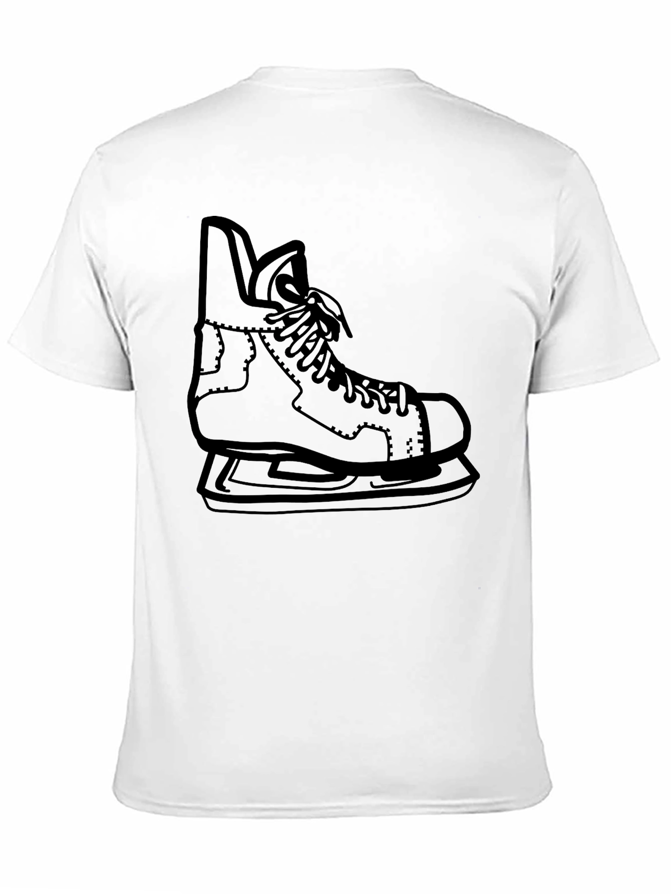 Hockey Skate Graphic Tee - Black Cotton Casual Shirt