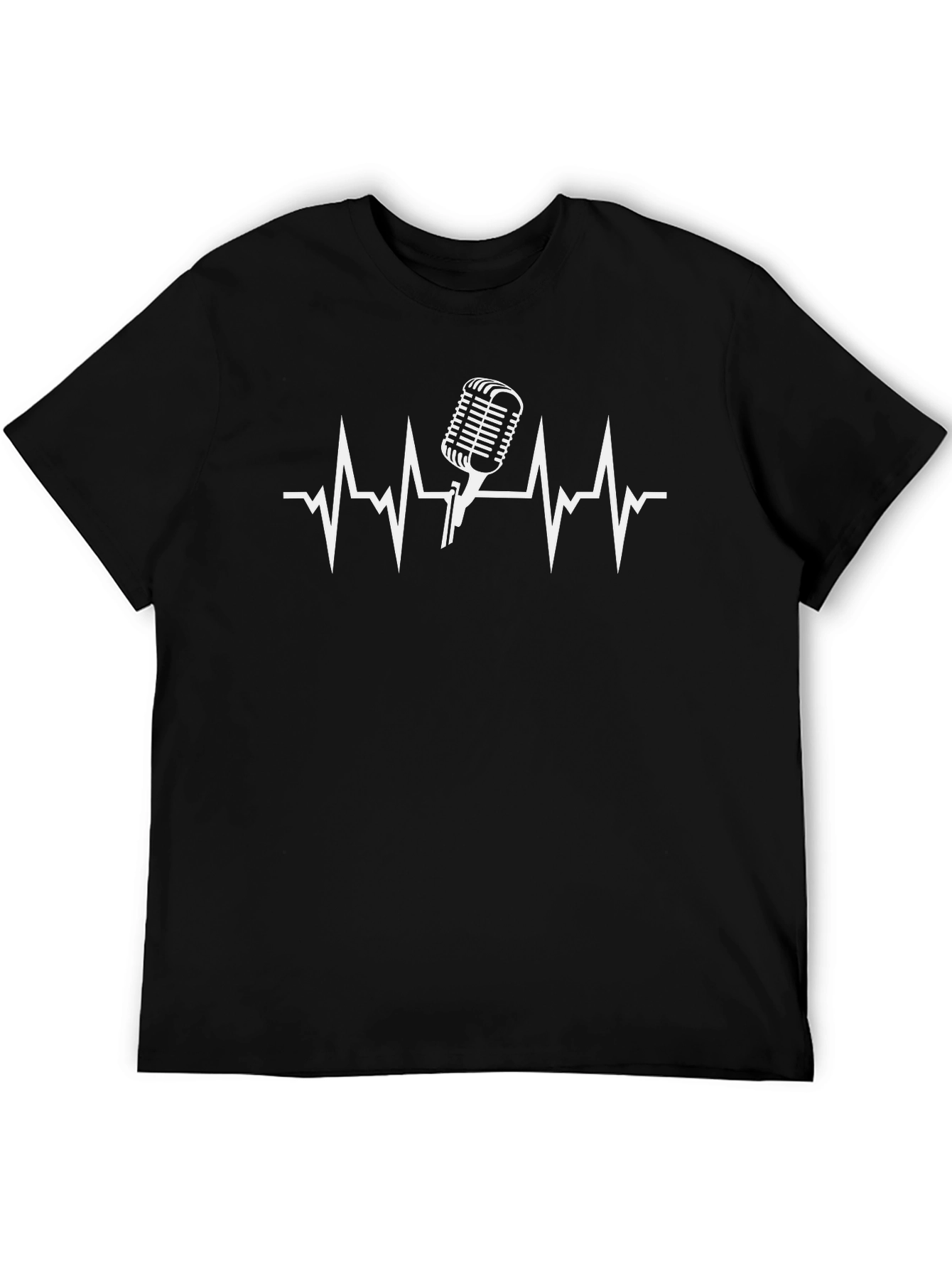 Heartbeat Microphone Black T-Shirt