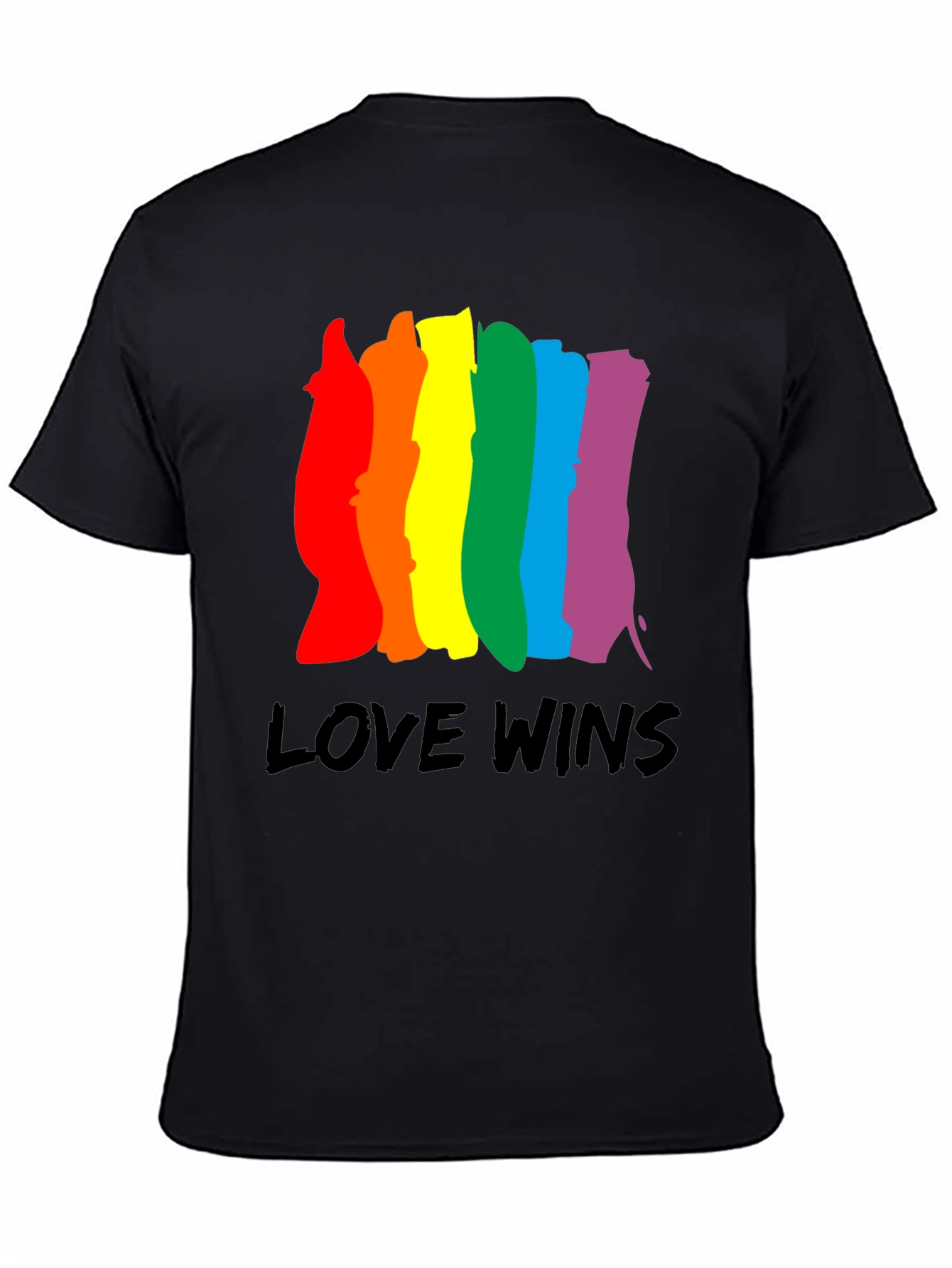 Love Wins Pride T-Shirt - Rainbow Stripes