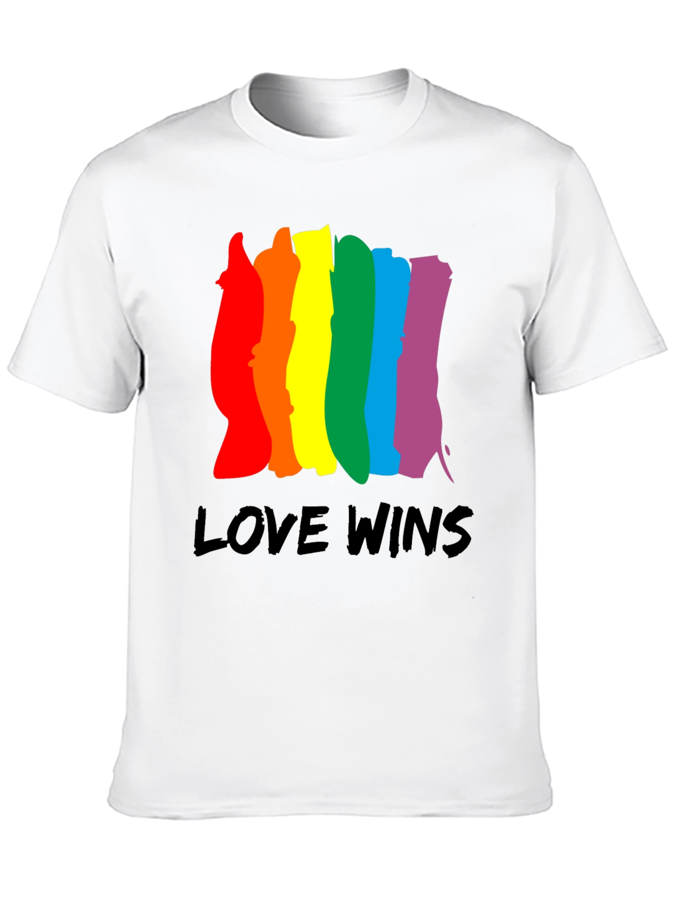 Love Wins Pride T-Shirt - Rainbow Stripes