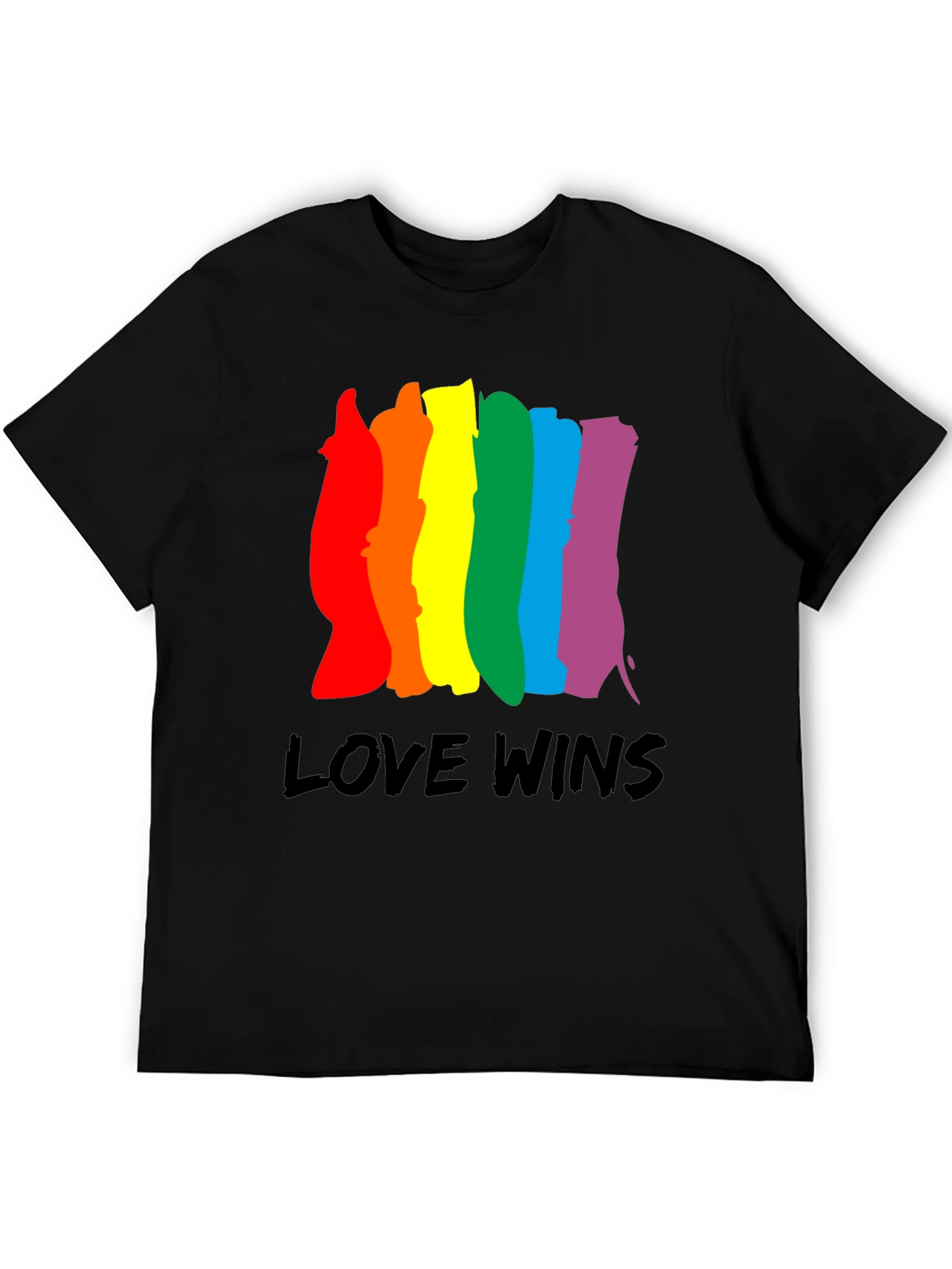 Love Wins Pride T-Shirt - Rainbow Stripes