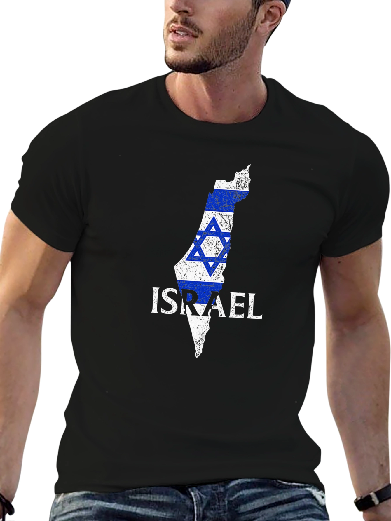 Israel Flag Map T-Shirt - Patriotic Design