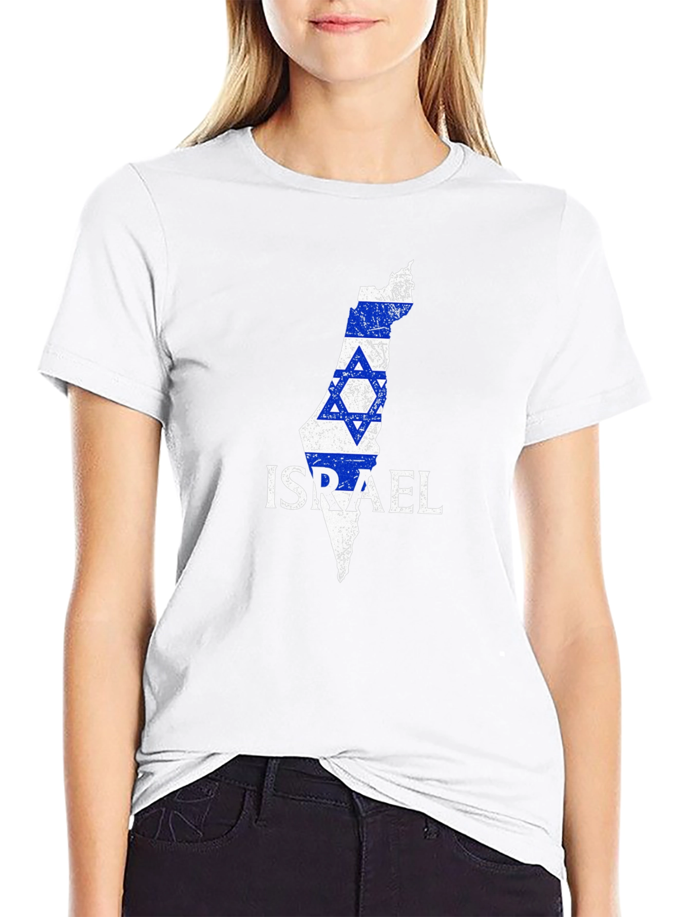 Israel Flag Map T-Shirt - Patriotic Design