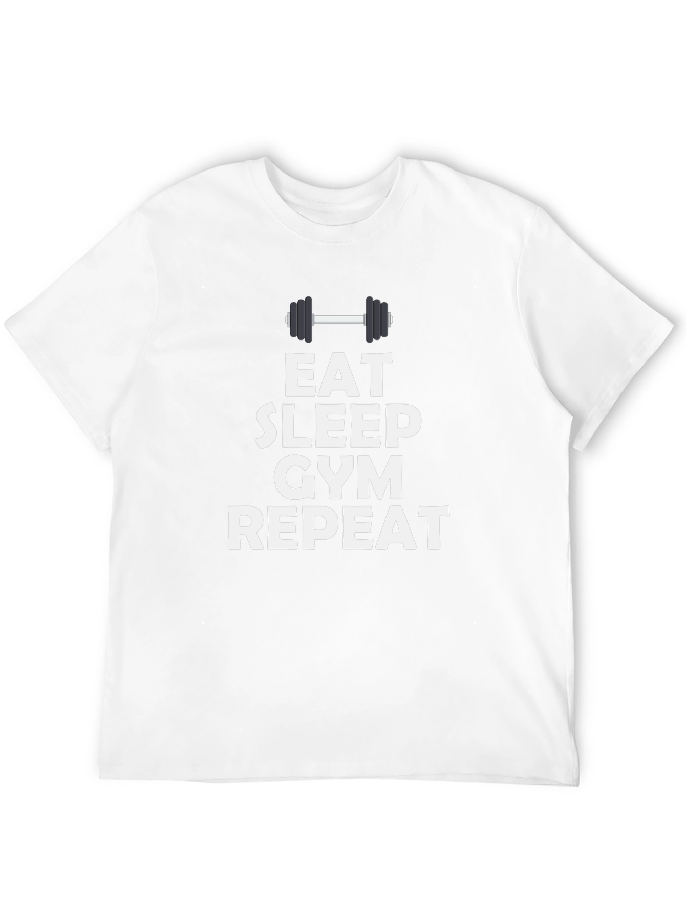Eat Sleep Gym Repeat Black Graphic Tee