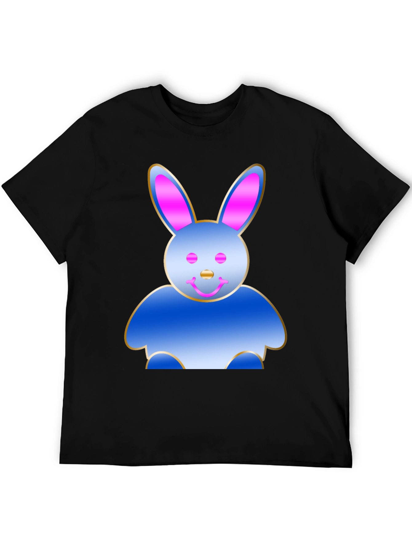 Fun Bunny Graphic T-Shirt - Black Cotton Tee