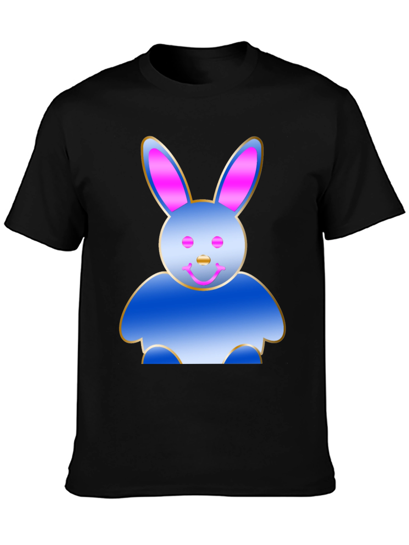 Fun Bunny Graphic T-Shirt - Black Cotton Tee