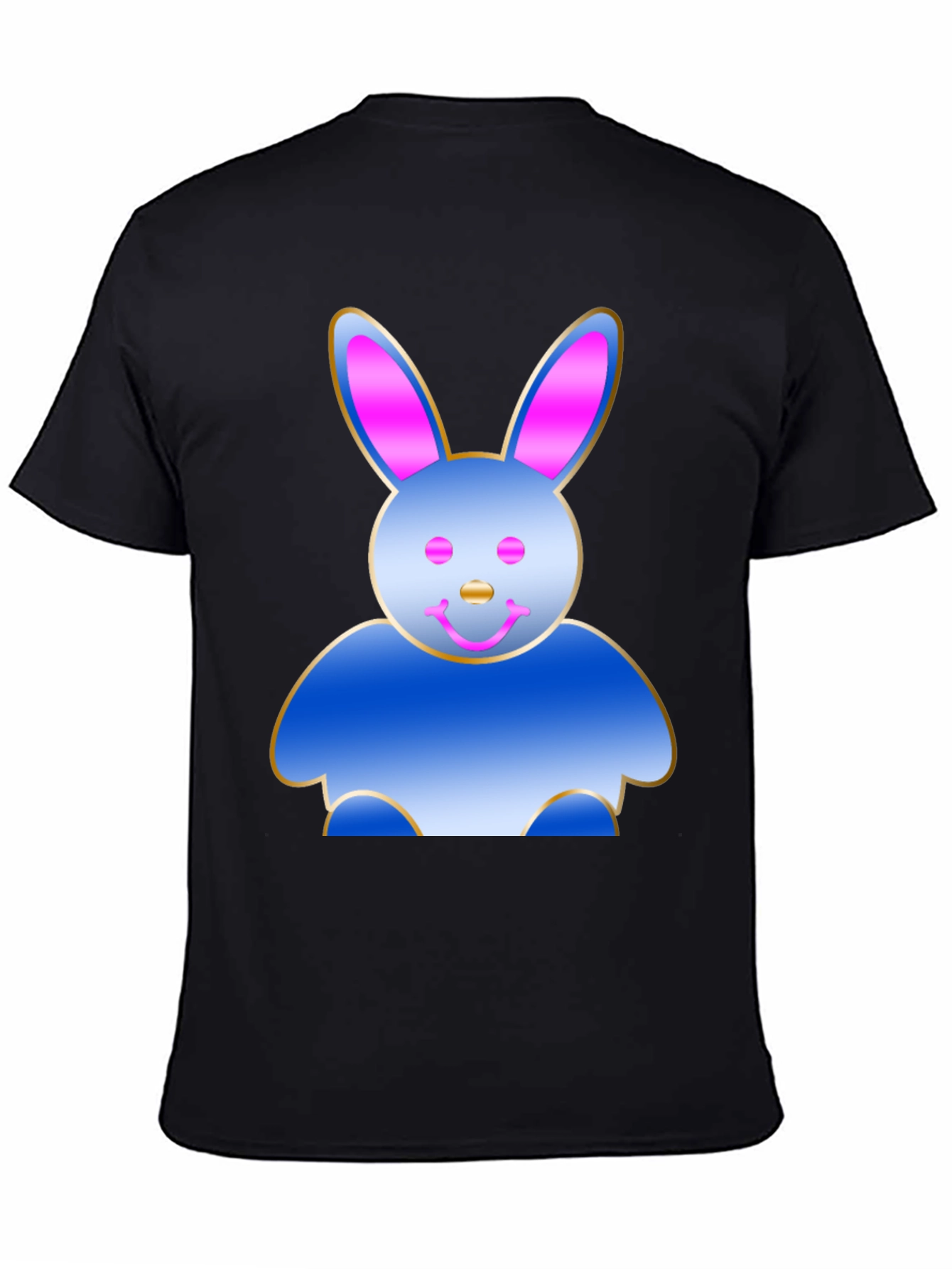 Fun Bunny Graphic T-Shirt - Black Cotton Tee